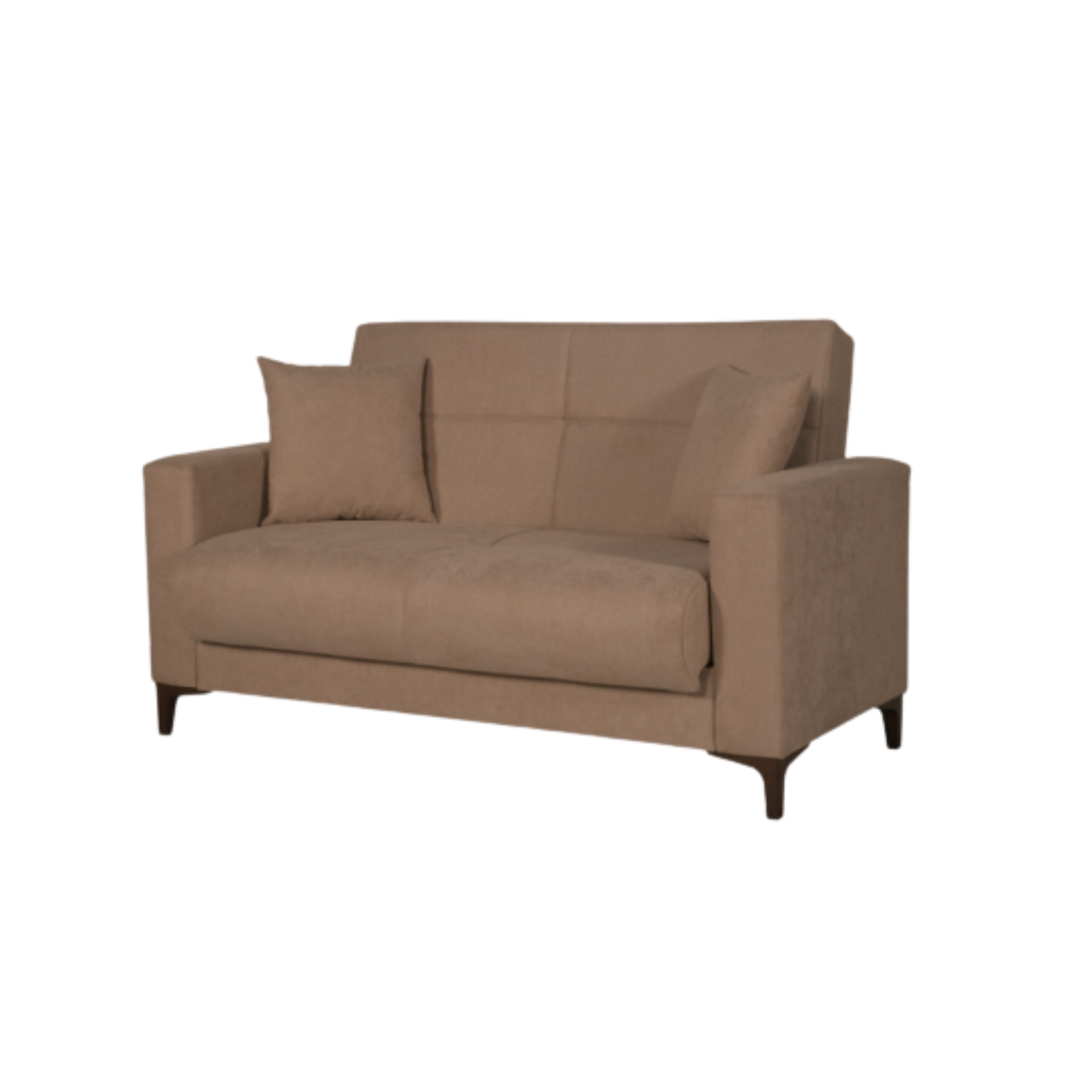 "Bravo Bacos" fabric sofa with storage drawer and two cushions