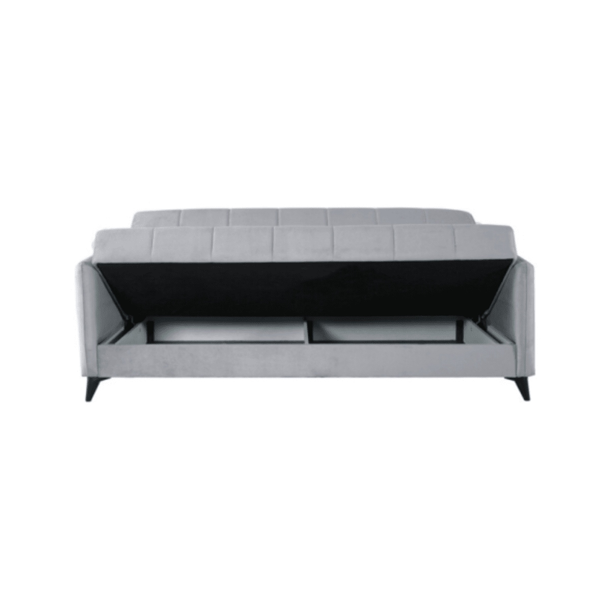 Divano letto a 3 posti contenitore "Santi Bacos" in velluto con 2 cuscini cm 211x92 98h - MondoViro