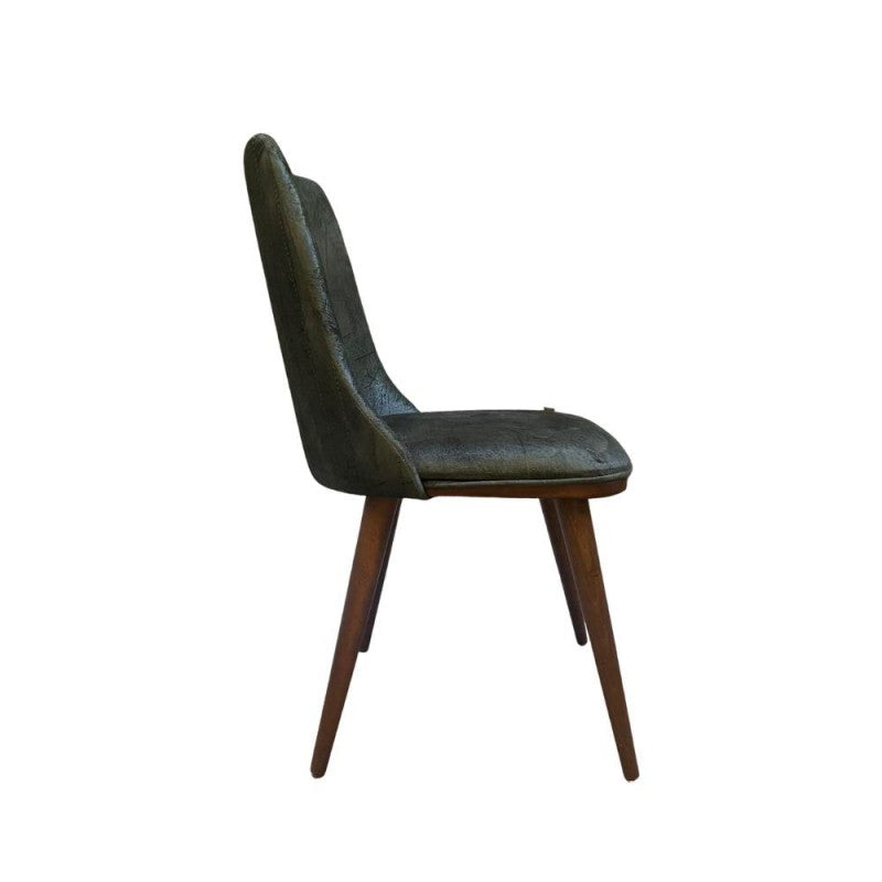 Set of "Diana" dining chairs upholstered in velvet with wooden legs, 50x48 cm, 87 cm high.