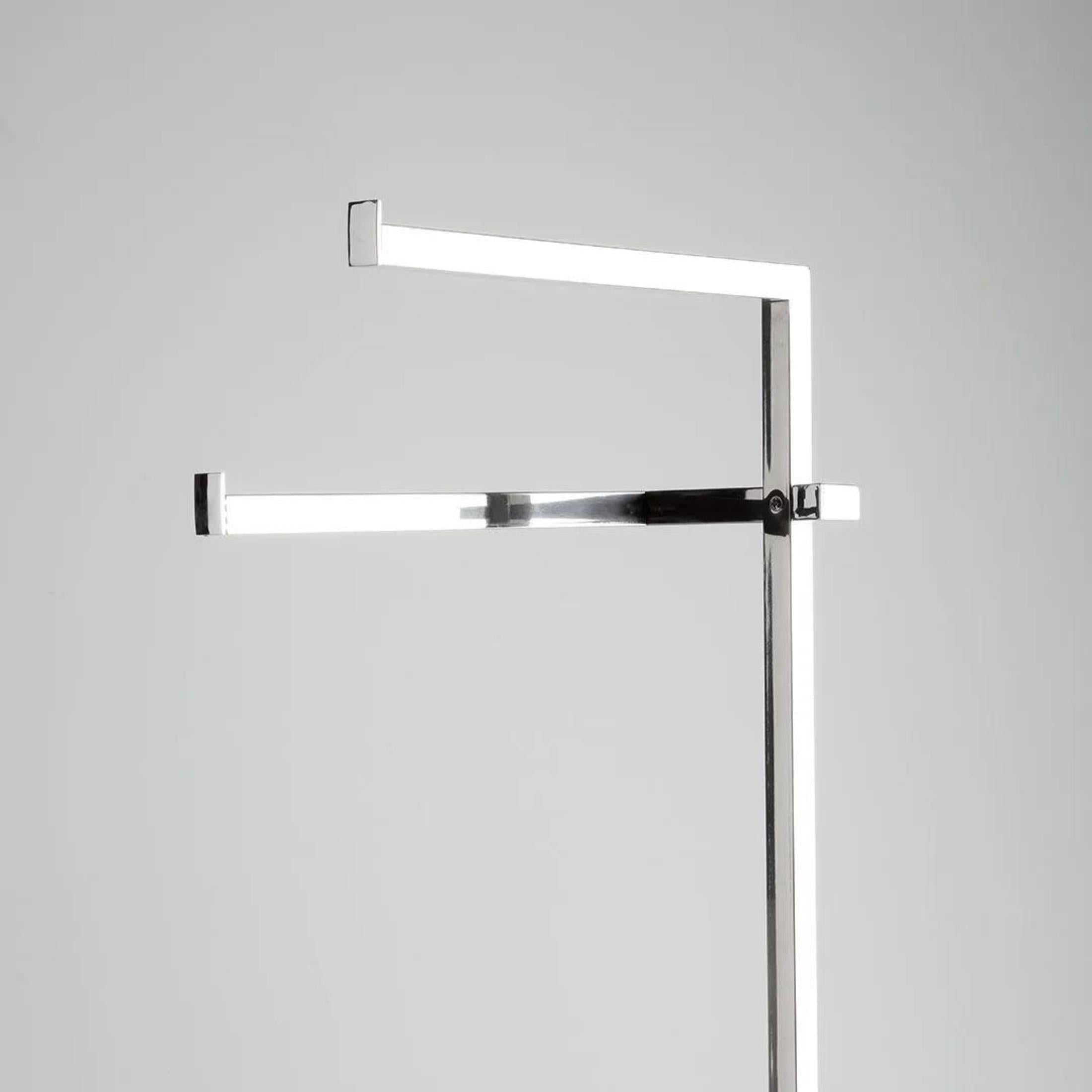 "Bastien" 2-arm towel holder stand in polished chrome metal
