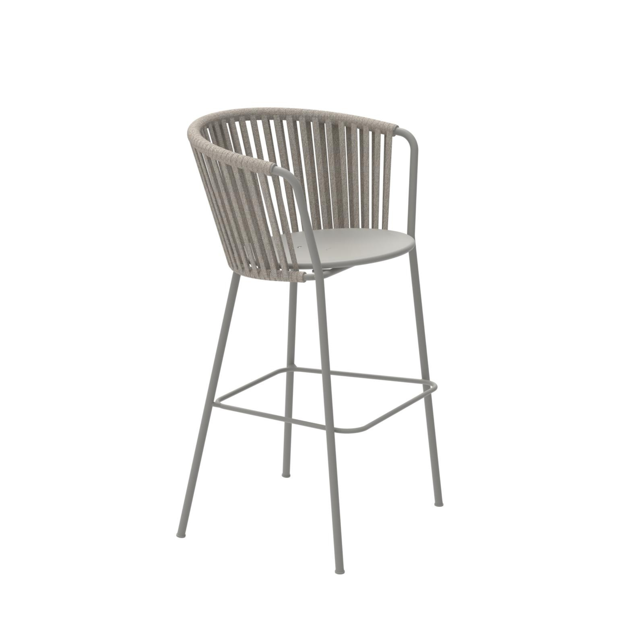 High stainless steel and rope "Daisy Rope" garden stool, 62x53 cm, 104 cm high.