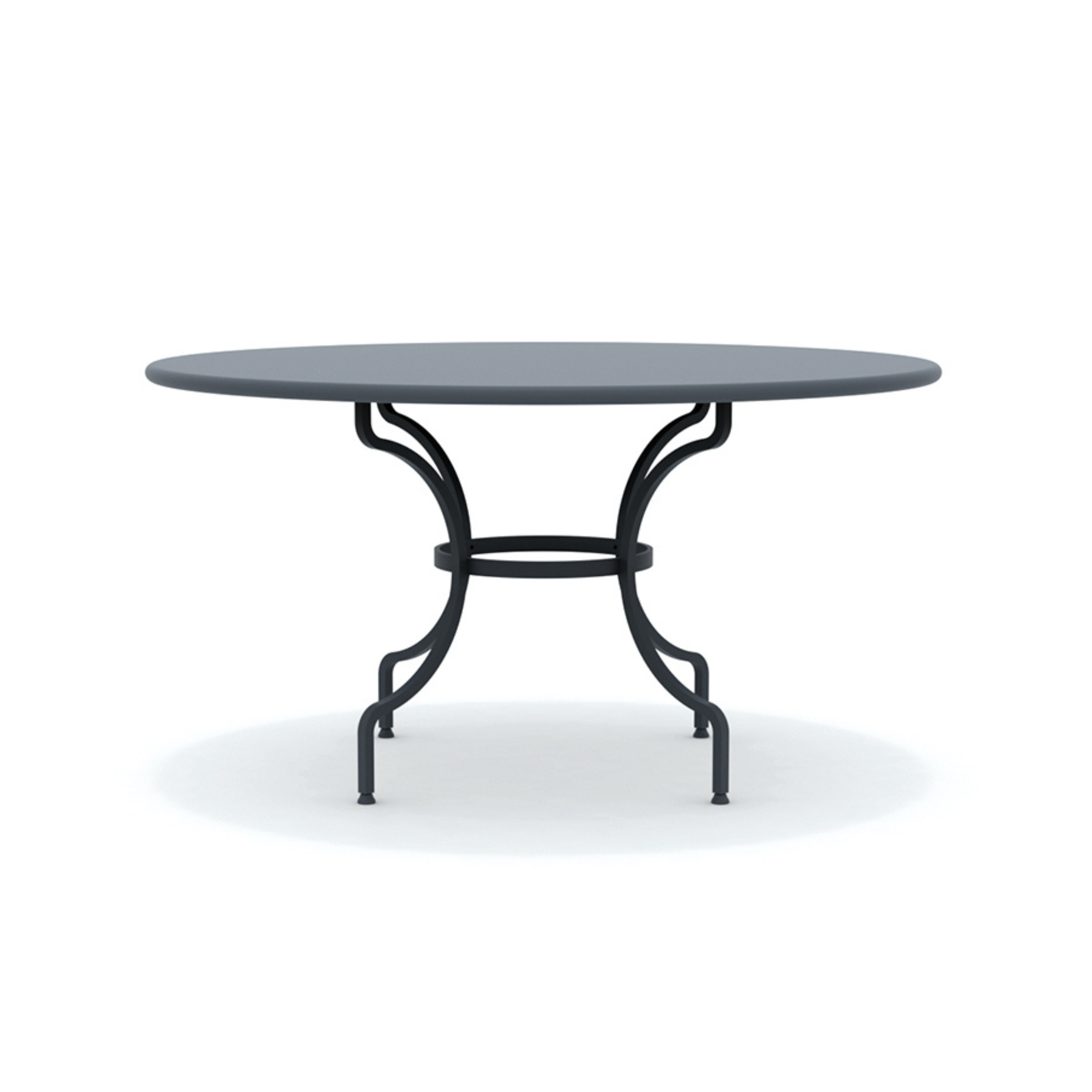 "Tosca" round galvanized metal dining table for the garden, 145x145 cm, 75 cm high