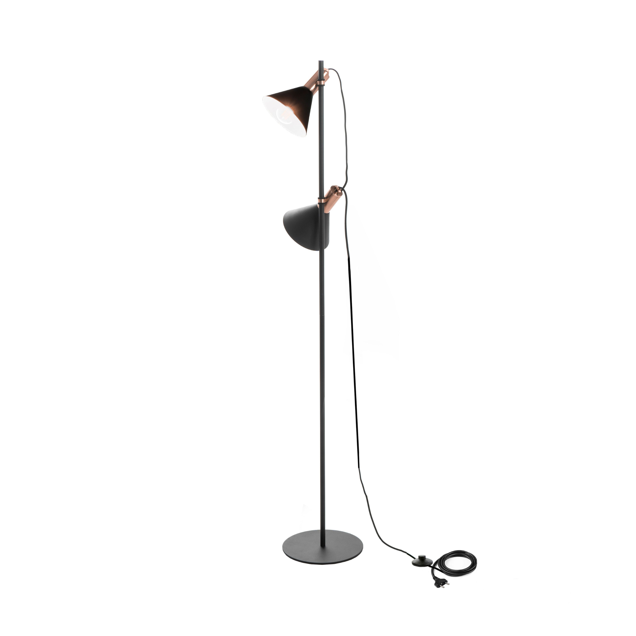 "Lucia" metal floor and table lamp with brass shade