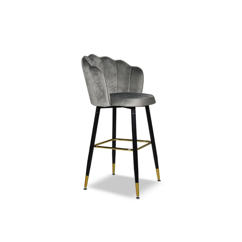 Set of "Estro" high stools upholstered in velvet for the kitchen, 50x55 cm, 110 cm high.