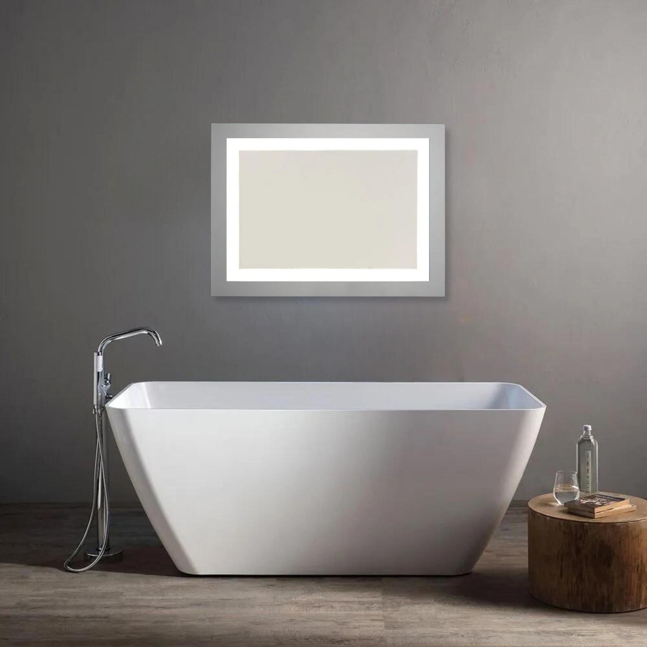 Reversible rectangular LED mirror "Serena" with touch switch
