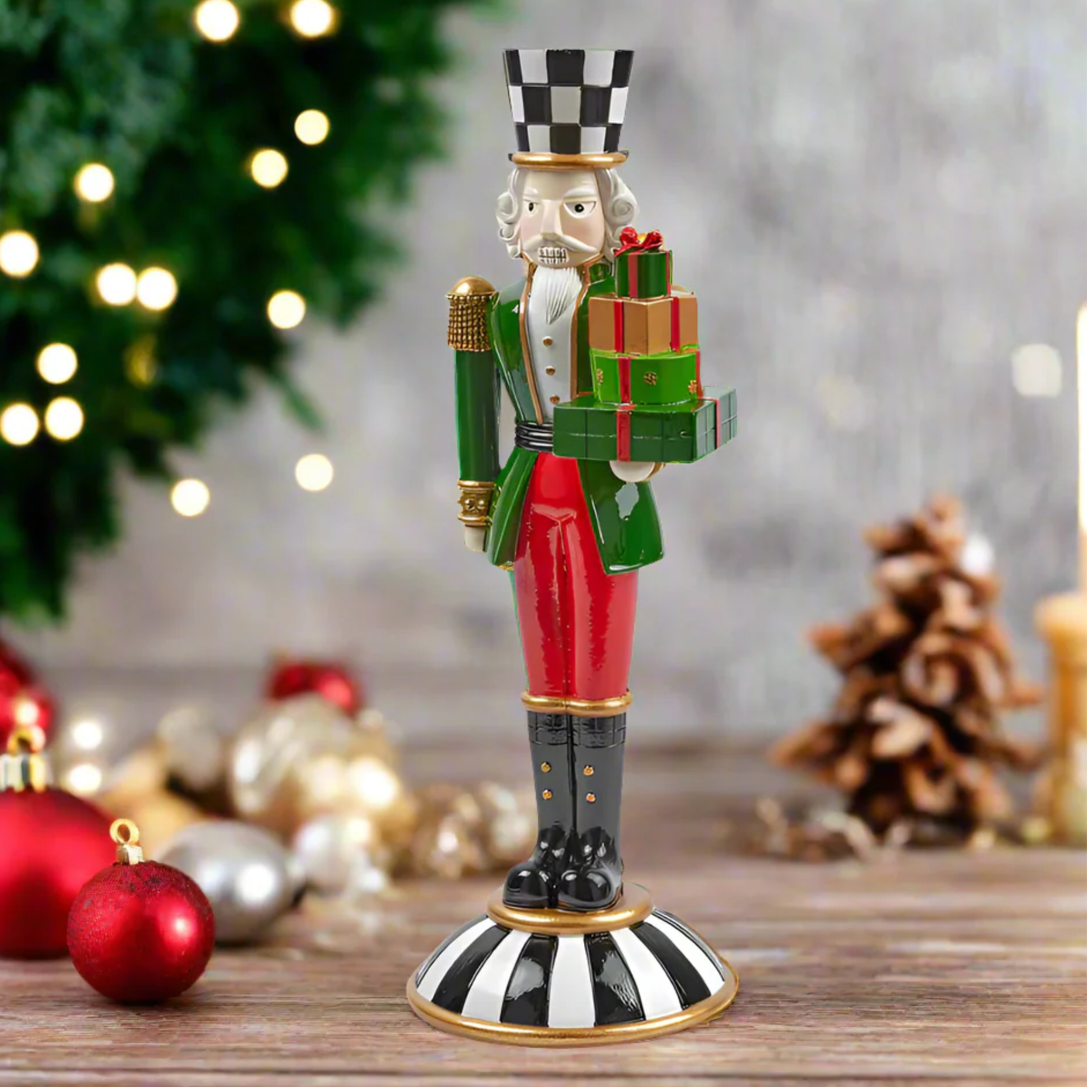 Decorative nutcracker soldier figurine Christmas decoration 14x41 cm