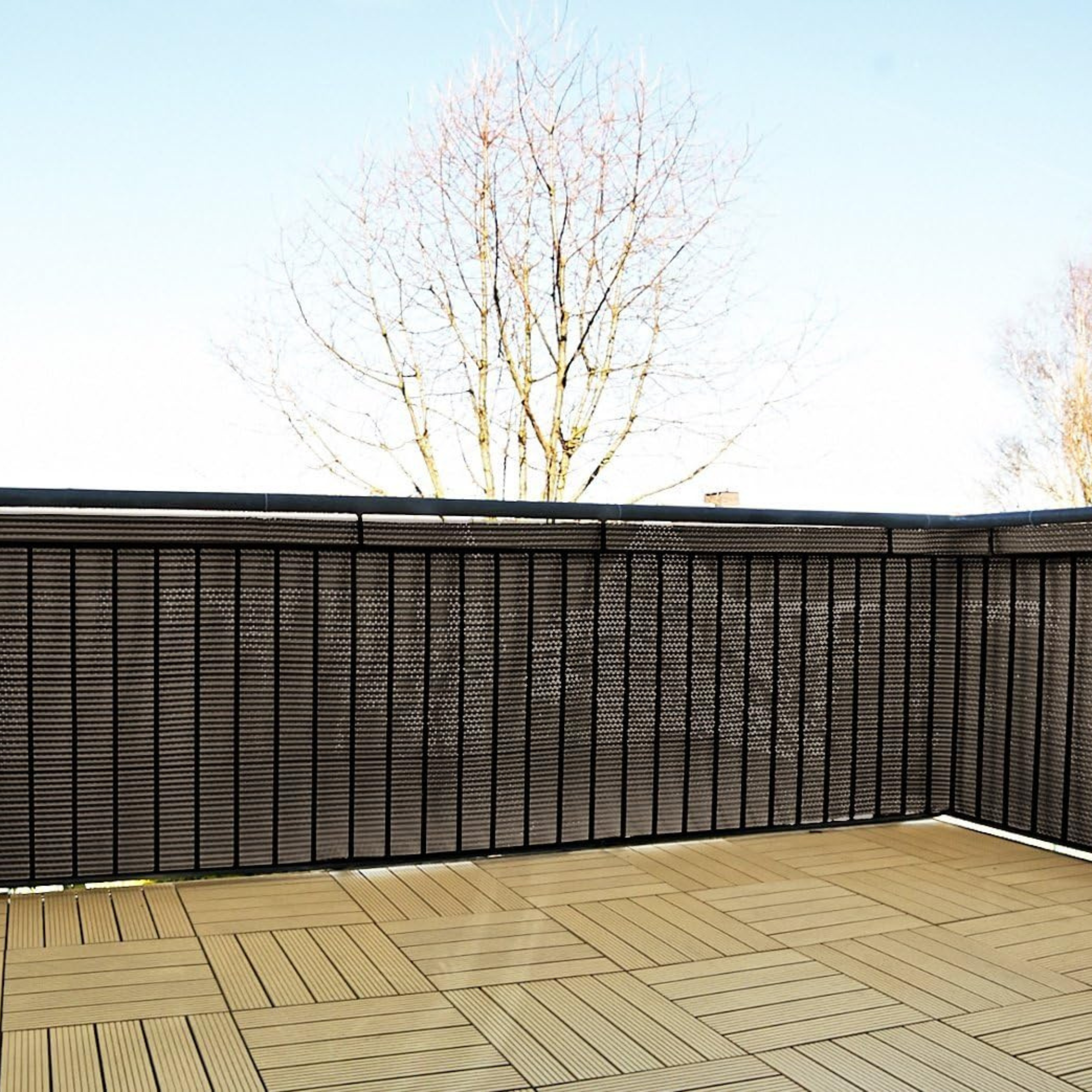 "Temp" rattan-effect privacy fence in a double-sided roll, 90x500 cm