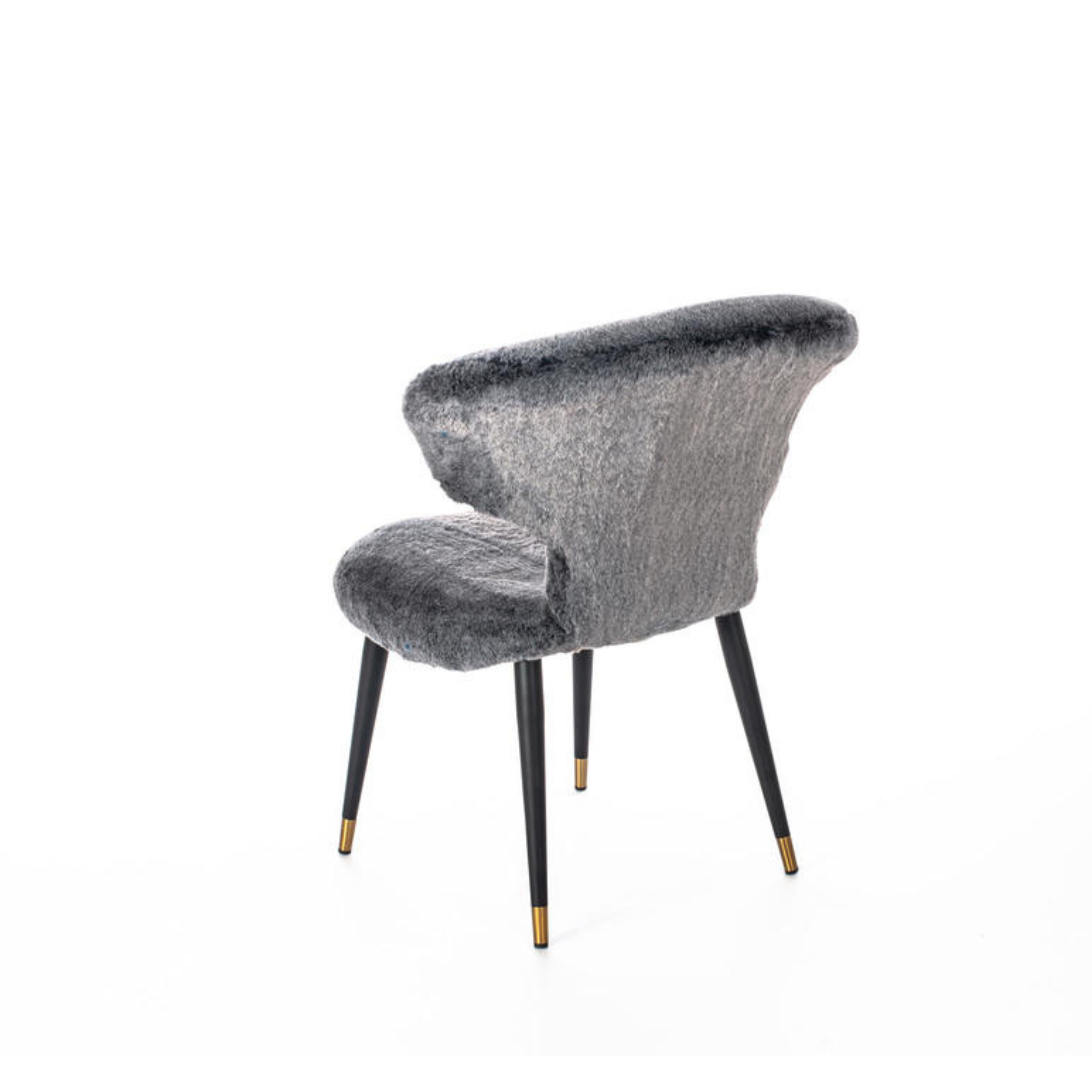 "Elena" faux fur upholstered armchair with metal legs, 66x64 cm, 87h