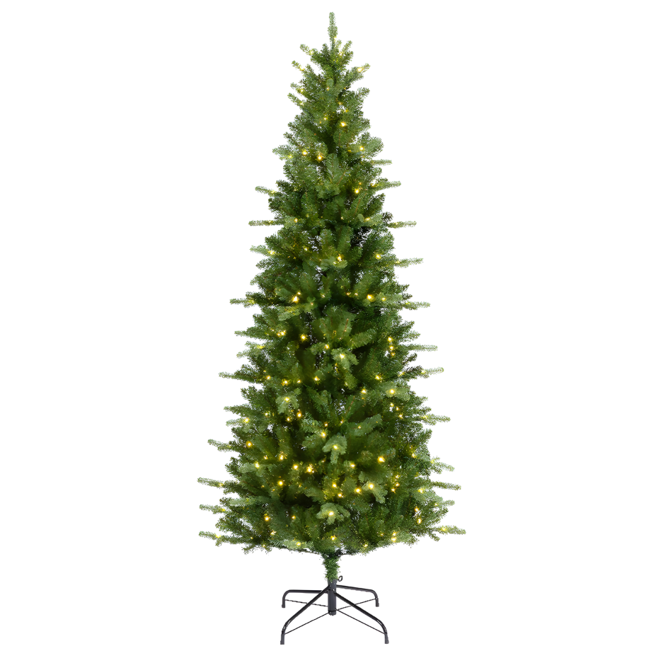 Slim Christmas tree "Arielis Slim" with micro LEDs in PE Real Touch Effect + PVC