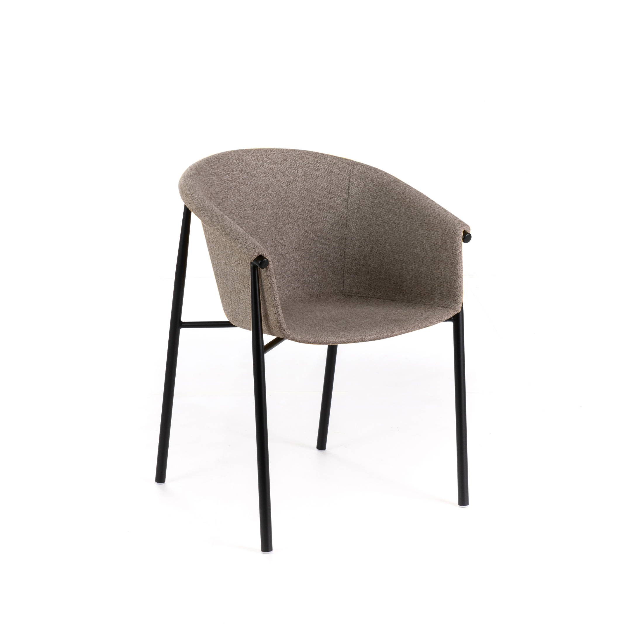 Set of elegant modern "Orchidea" fabric chairs with painted metal frame