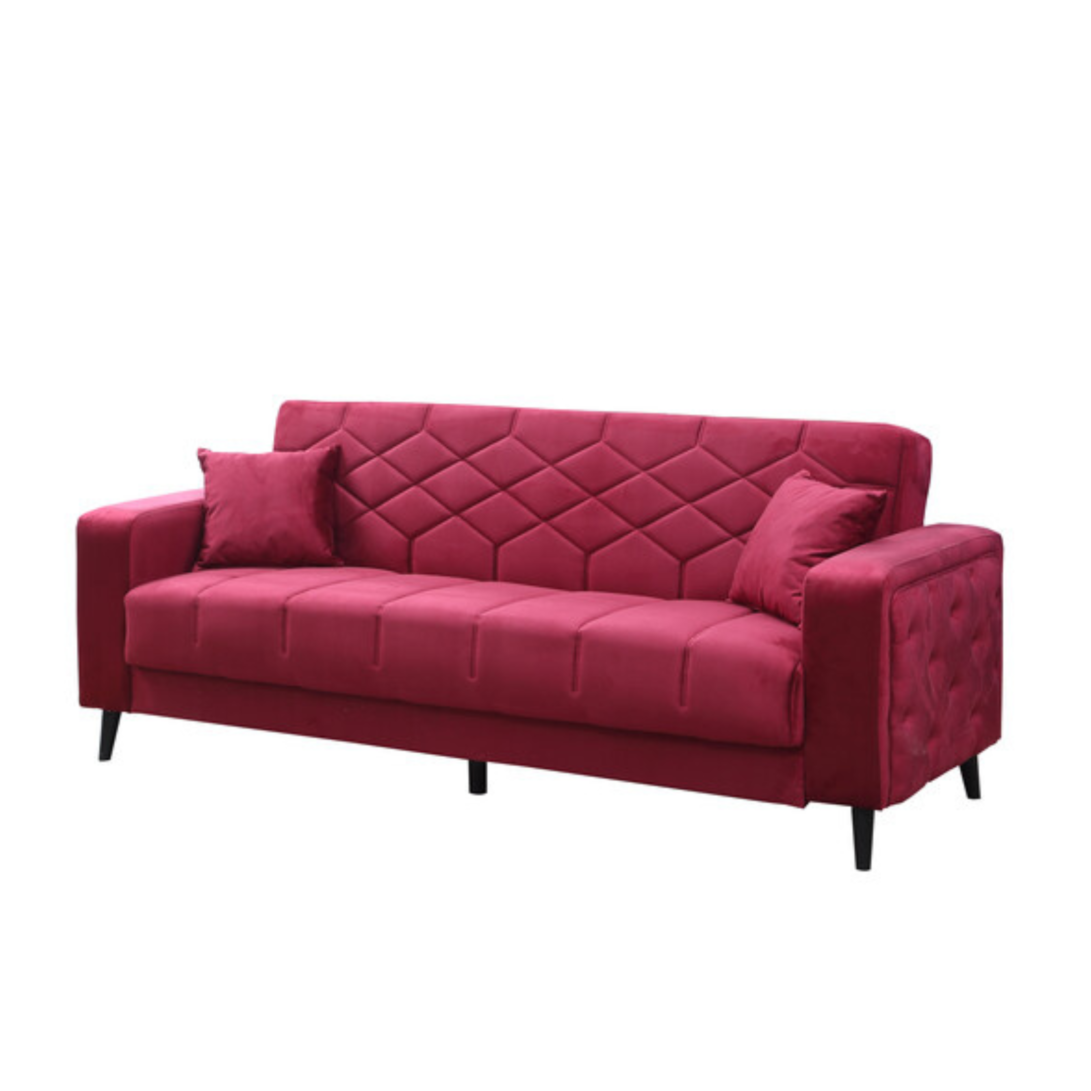 Modern 3-seater "Lisa" velvet sofa bed for living room, 225x85 cm, 84h