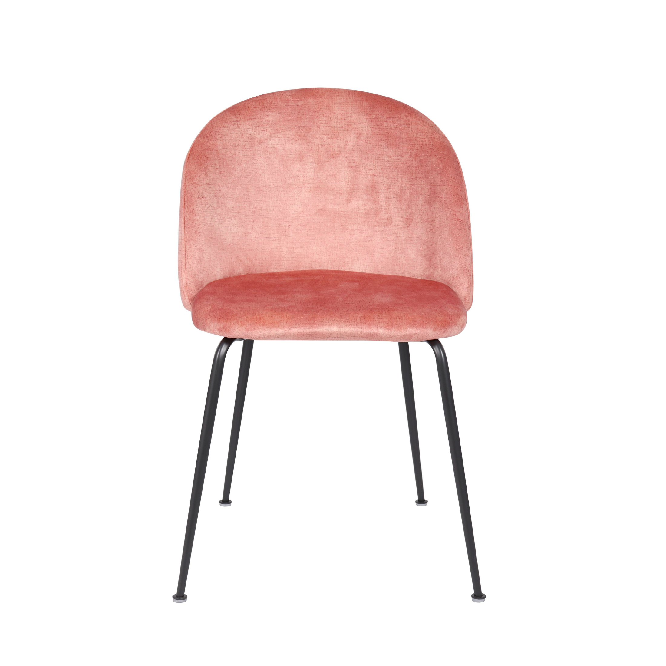 Set of "Lumina" velvet upholstered chairs with metal legs, 45x55 cm, 79 cm high.