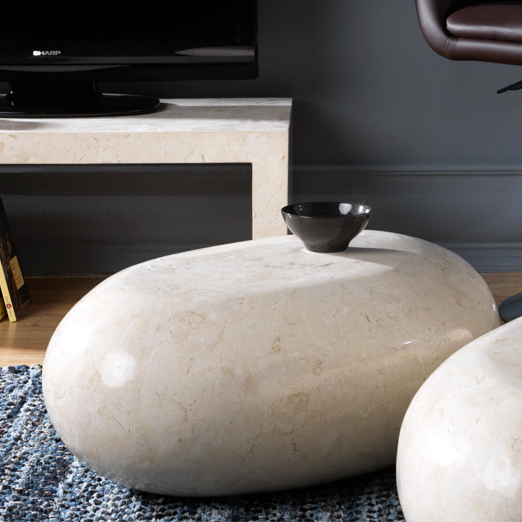 "Sandu" fossil stone coffee table