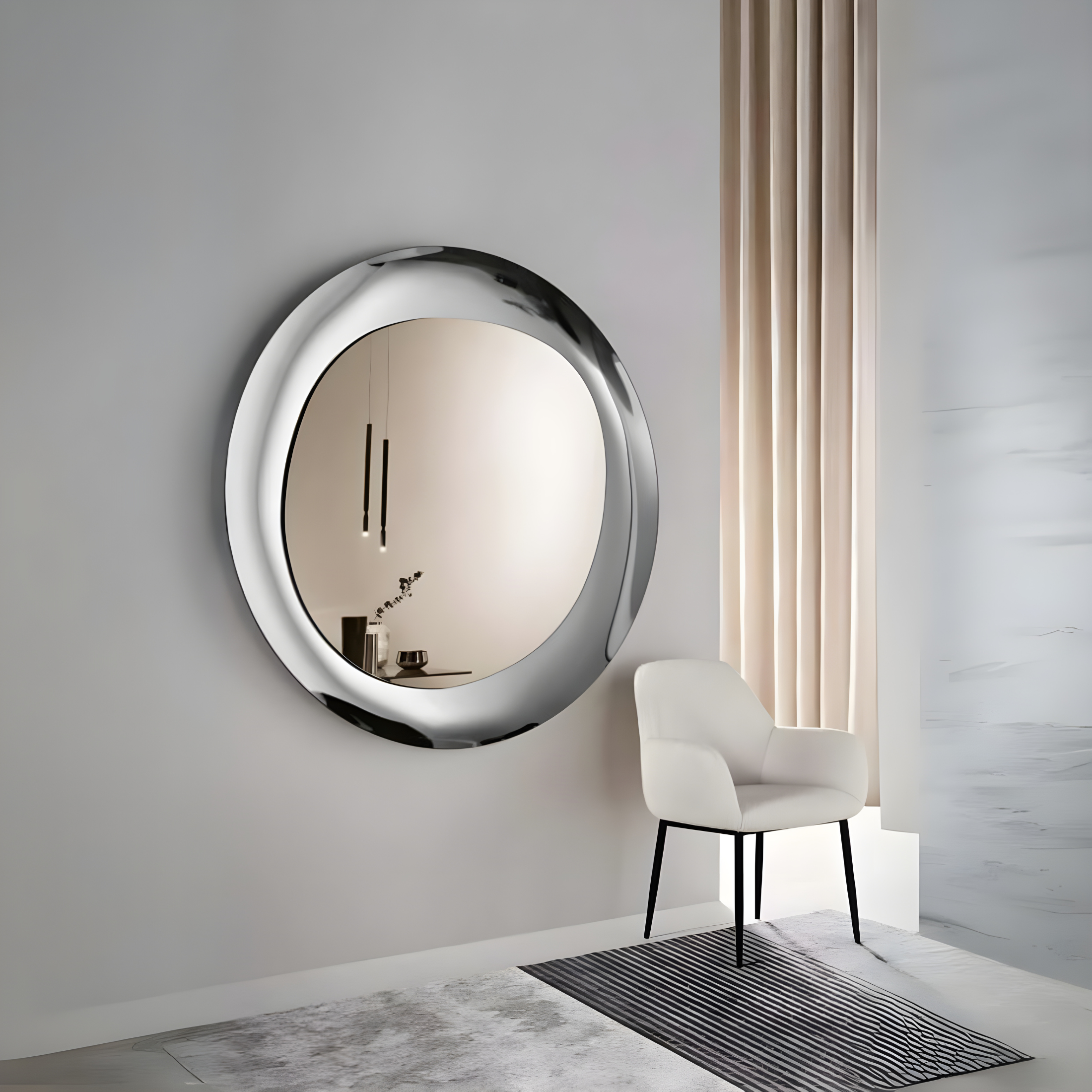 "Brio" bronze wall mirror with smoked fused glass frame