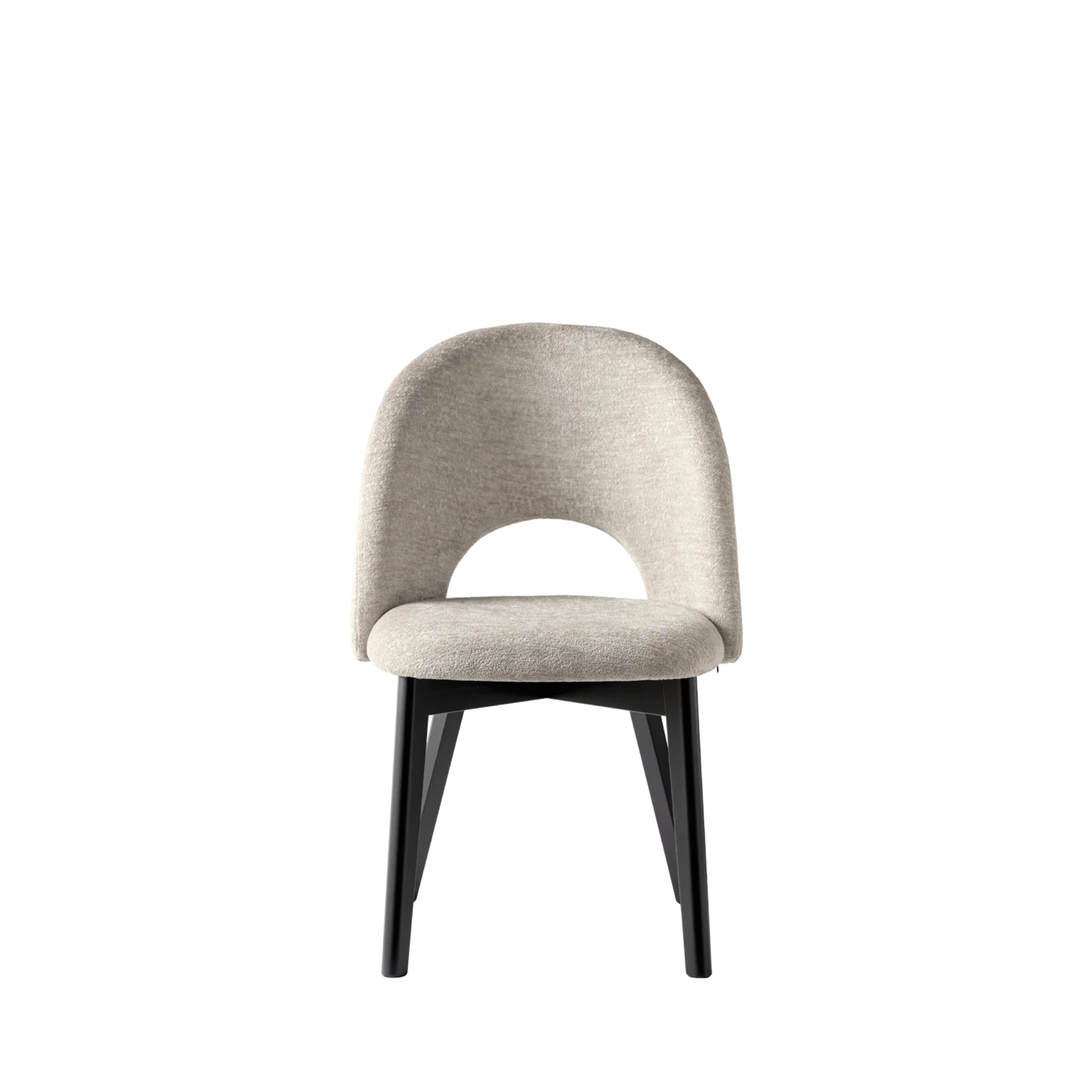 Set of modern living room chairs "Tuka Mid Hole" in ash wood with padded seat