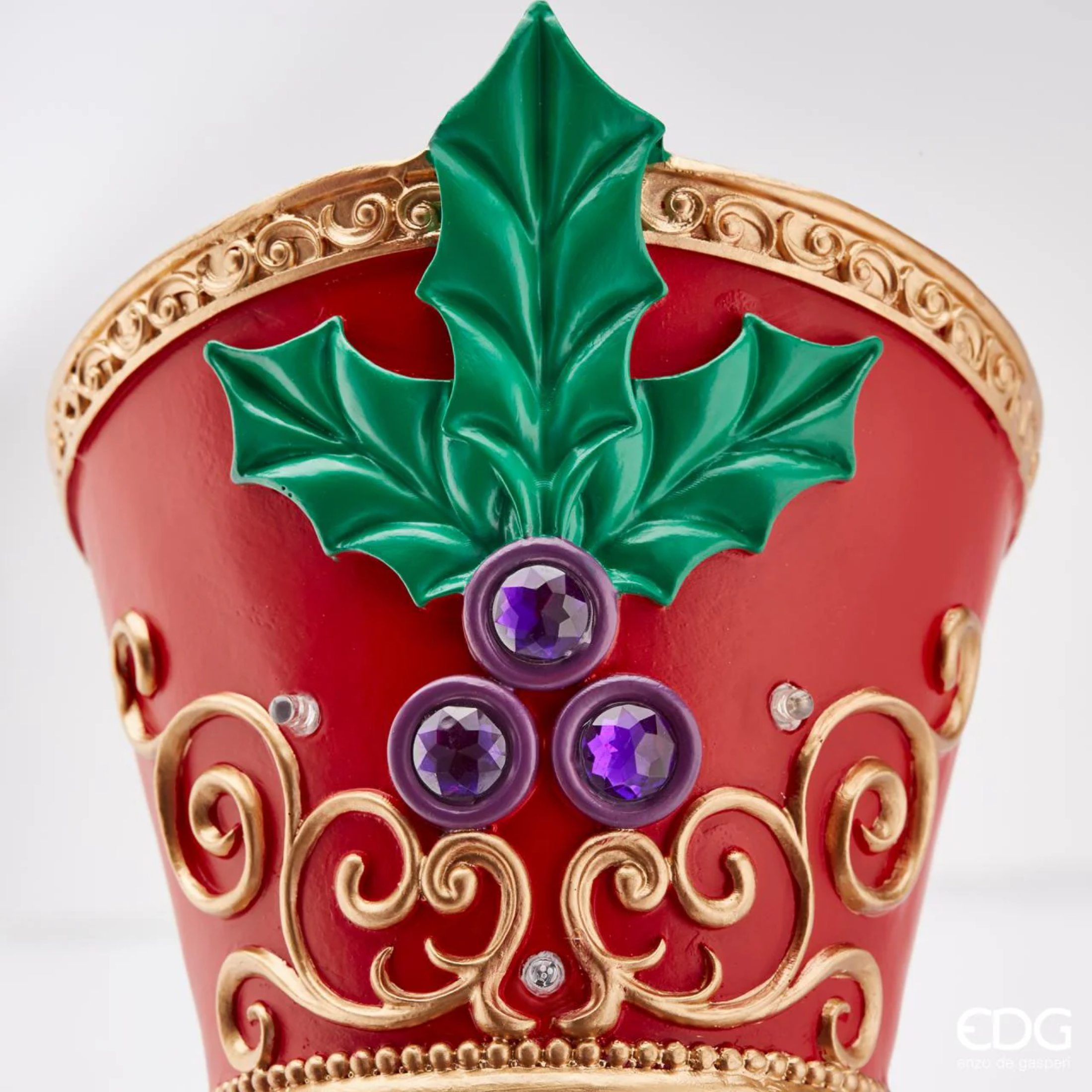 Multicolored LED illuminated Christmas soldier, festive decoration, 35 cm high.