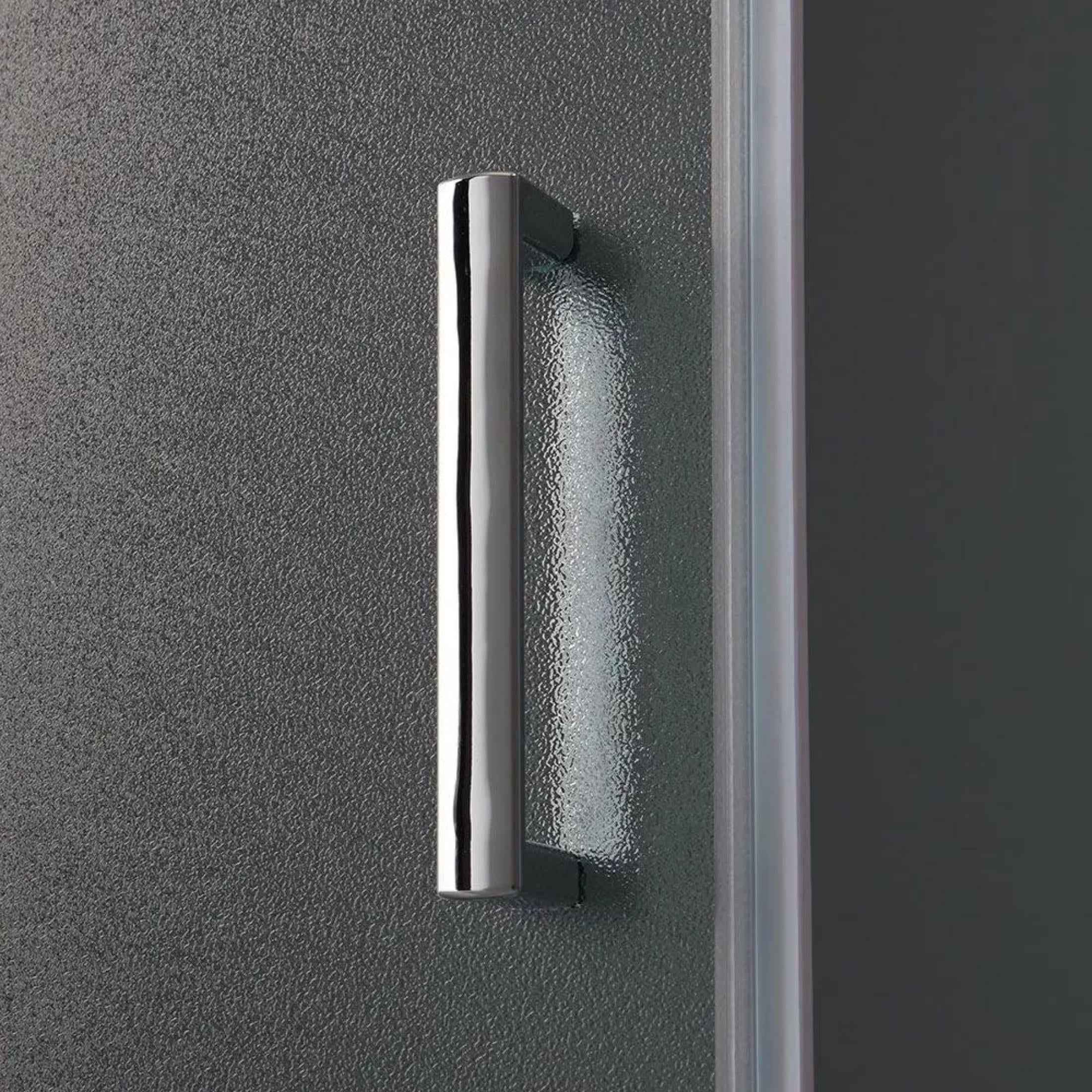 "Genova Two" square shower enclosure with sliding doors in opaque tempered glass, 185 cm high