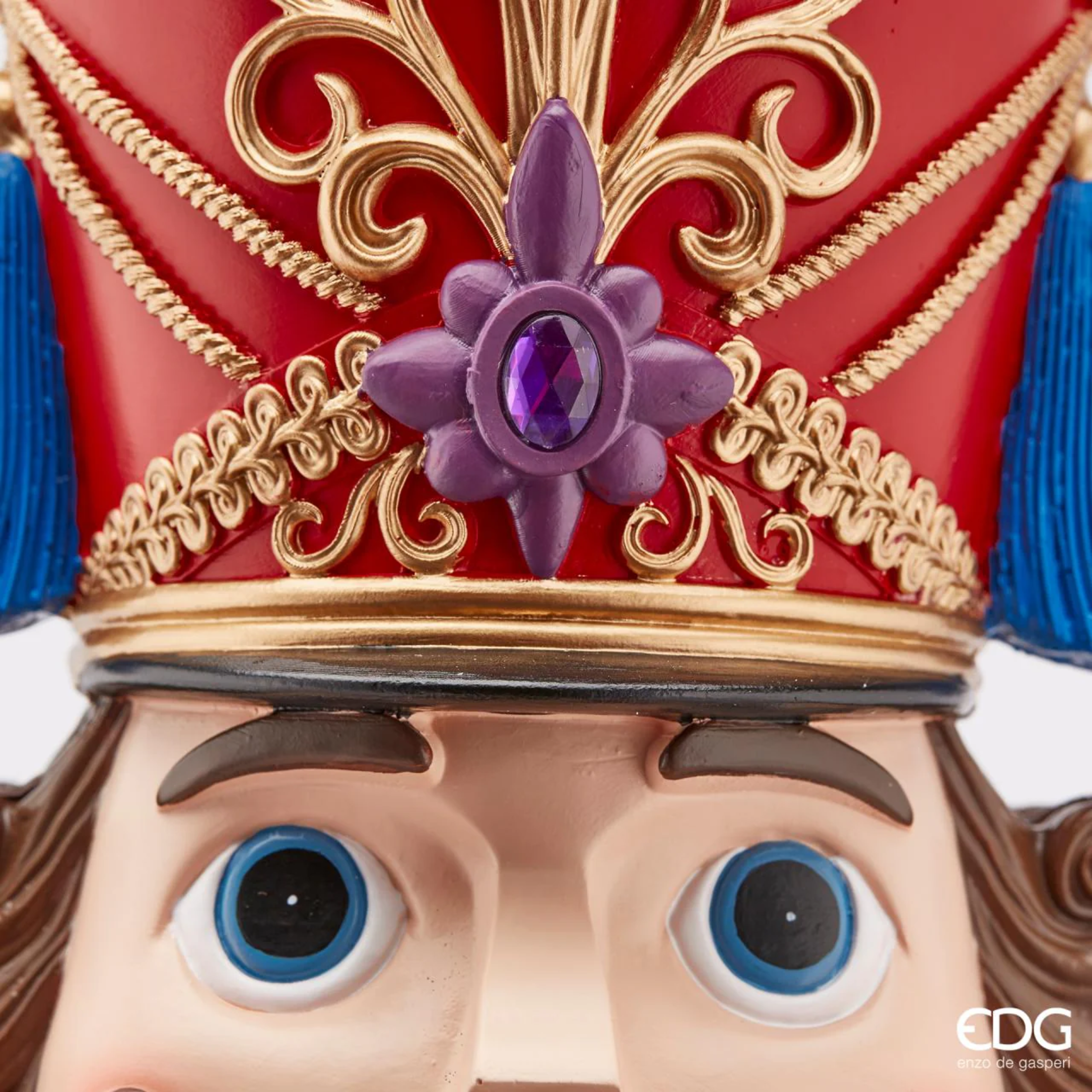 Multicolored LED illuminated Christmas soldier, festive decoration, 35 cm high.