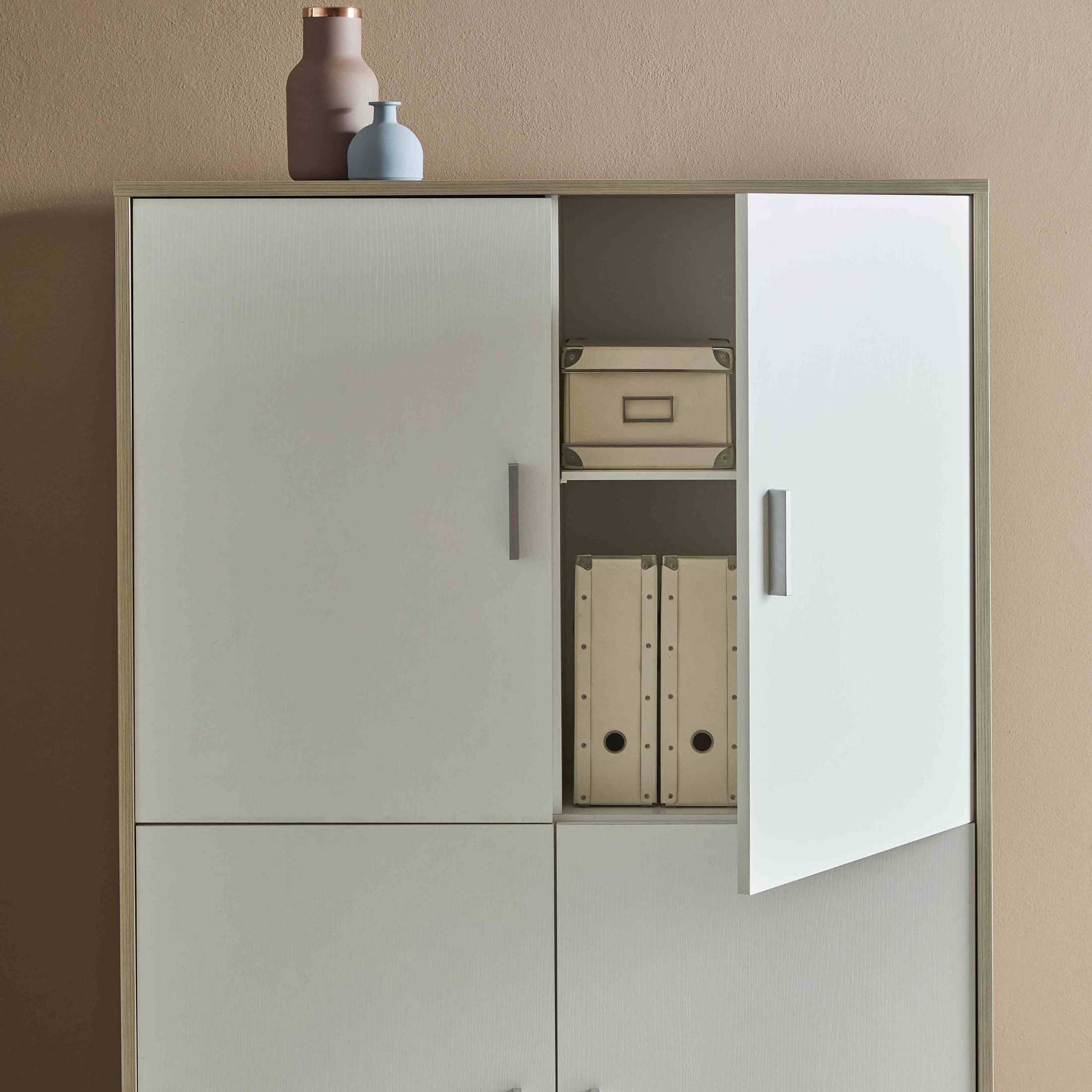 "Enigma" 4-door multipurpose wooden wardrobe, resistant and elegant, 108x41 cm, 161h