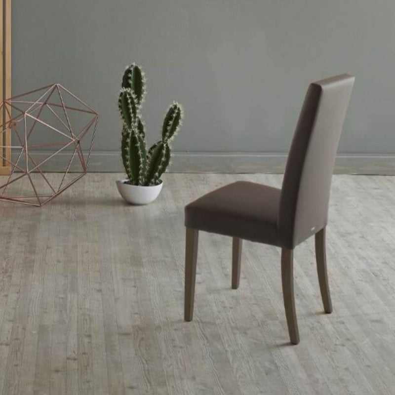 Set of "Nancy" dining chairs upholstered in eco-leather with wooden legs, 47x47 cm, 101h
