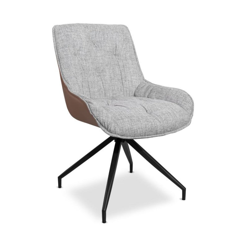 Set of "Agora" dining chairs upholstered in eco-leather with black metal legs cm 58.5x66.5 87h