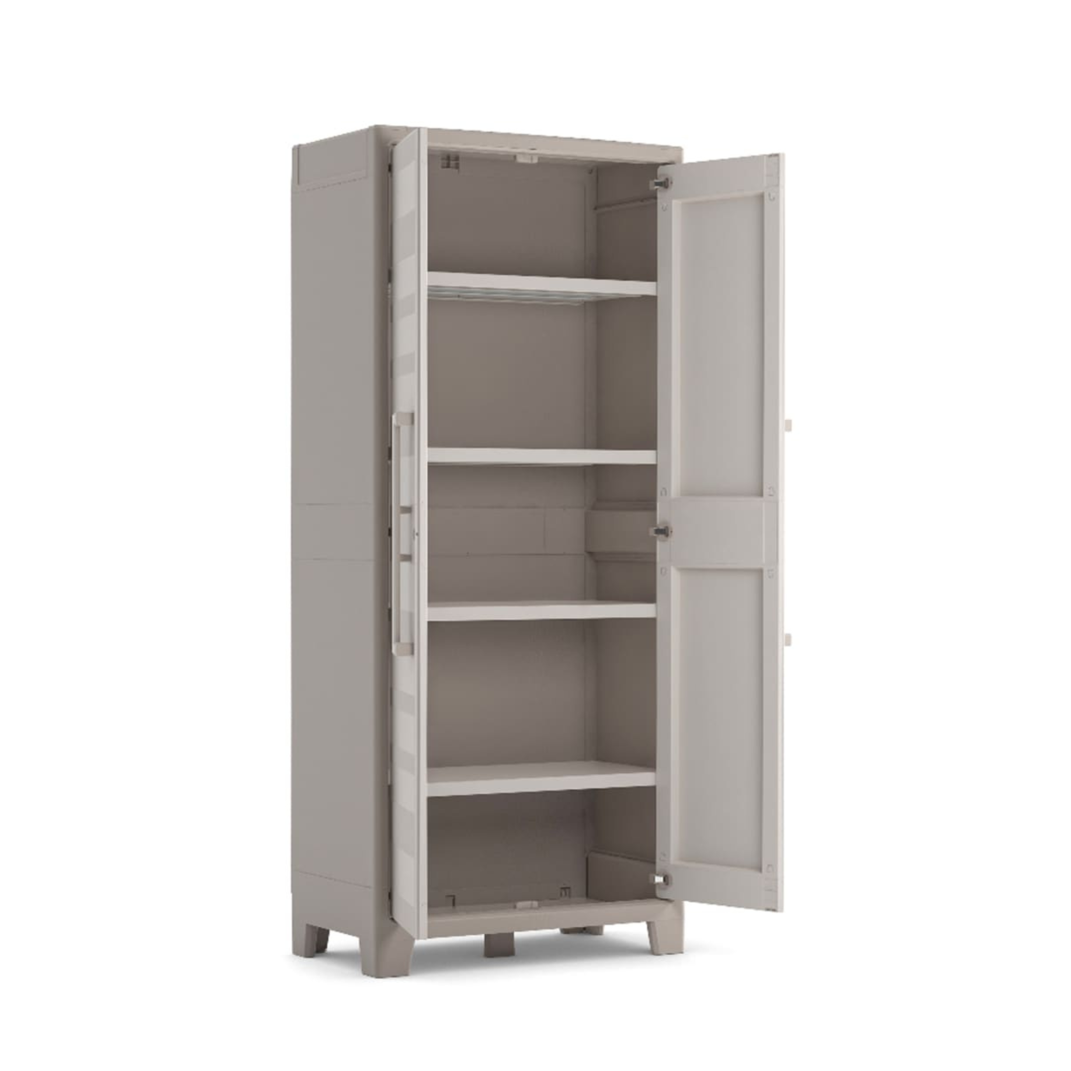 "Oliver" resin garden cabinet with internal shelves and raised feet