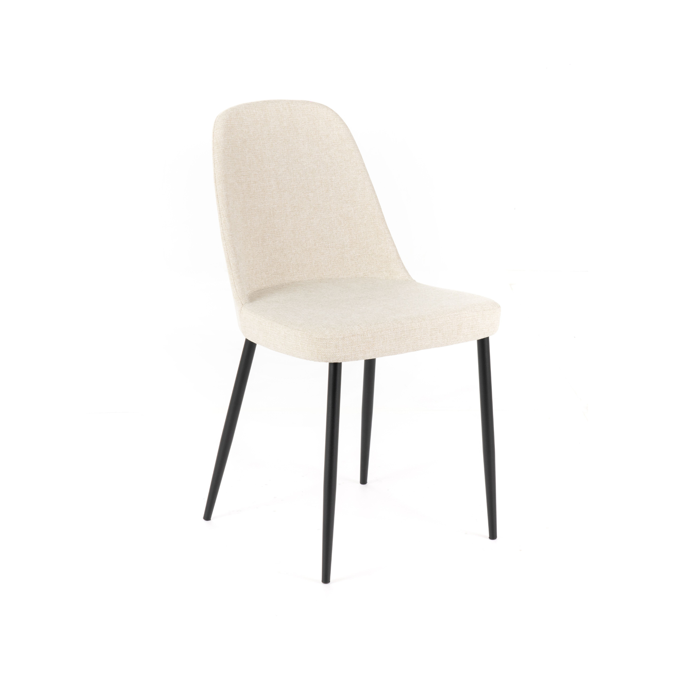 Set of modern "Giglio" fabric chairs with painted metal legs, 46x55 cm, 85 cm high