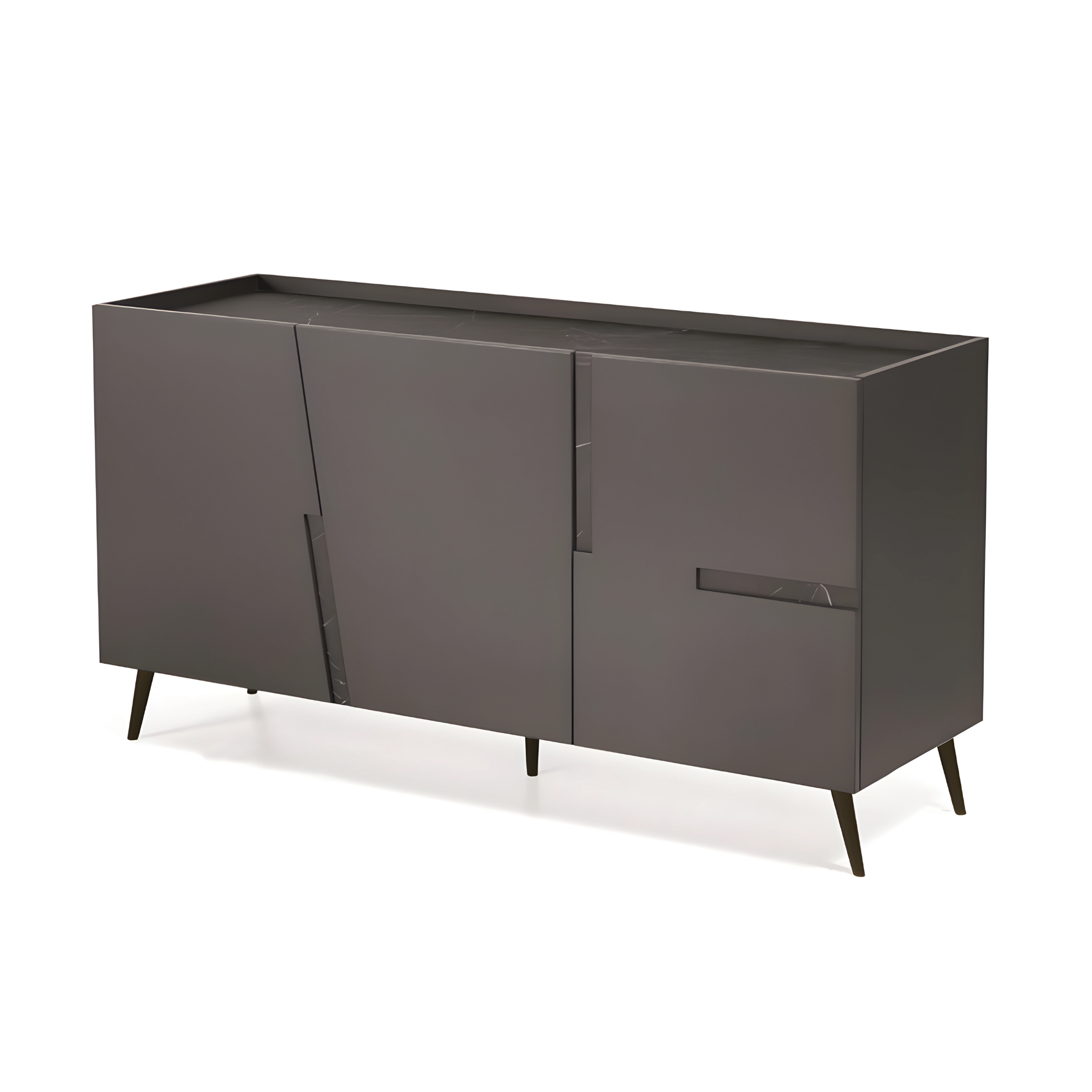 Modern 3-door sideboard "Toledo" in melamine, 160x50 cm, 89h pre-assembled