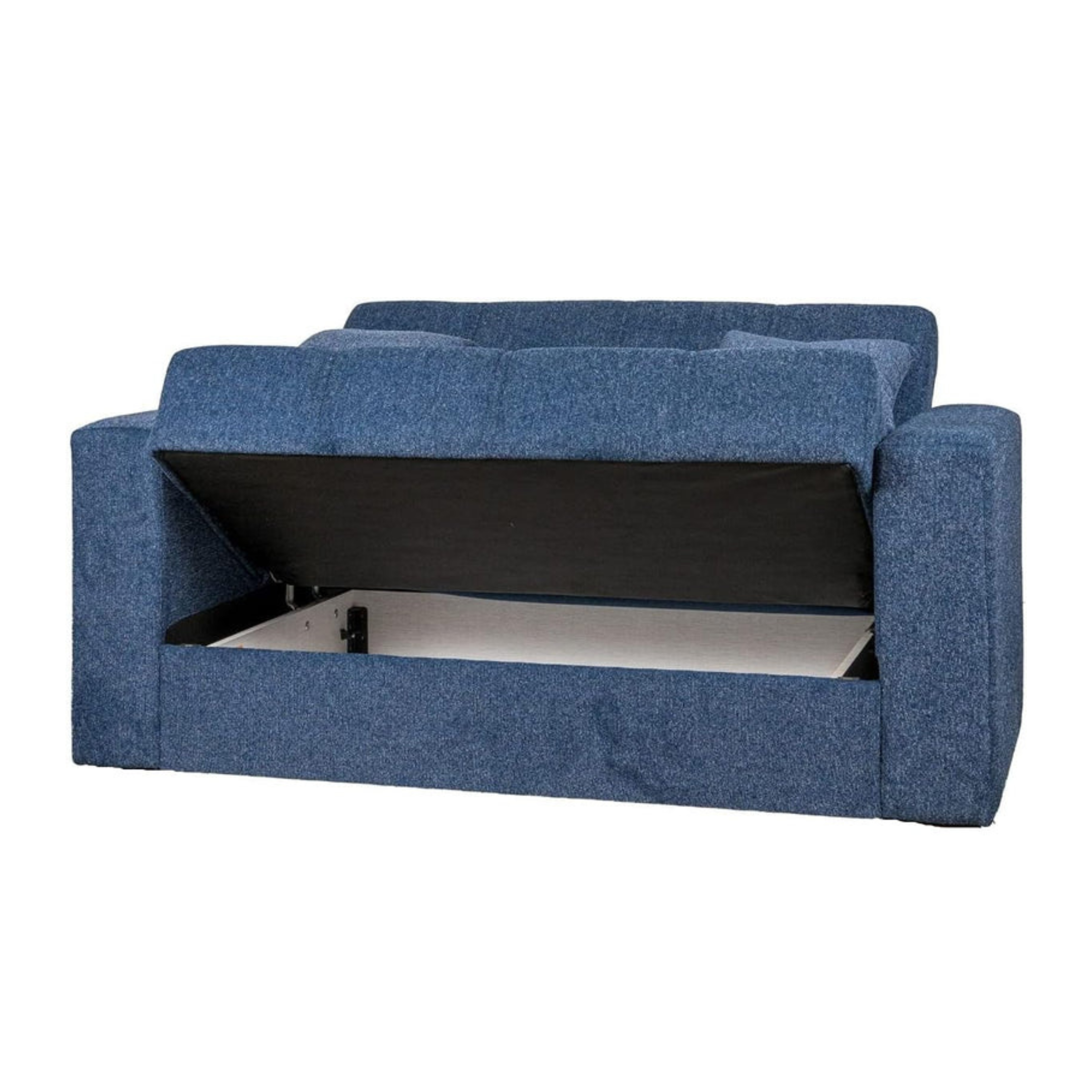 "Nora" 2-seater sofa with padded storage bed and fabric drawer, 155x80 cm, 87 cm high