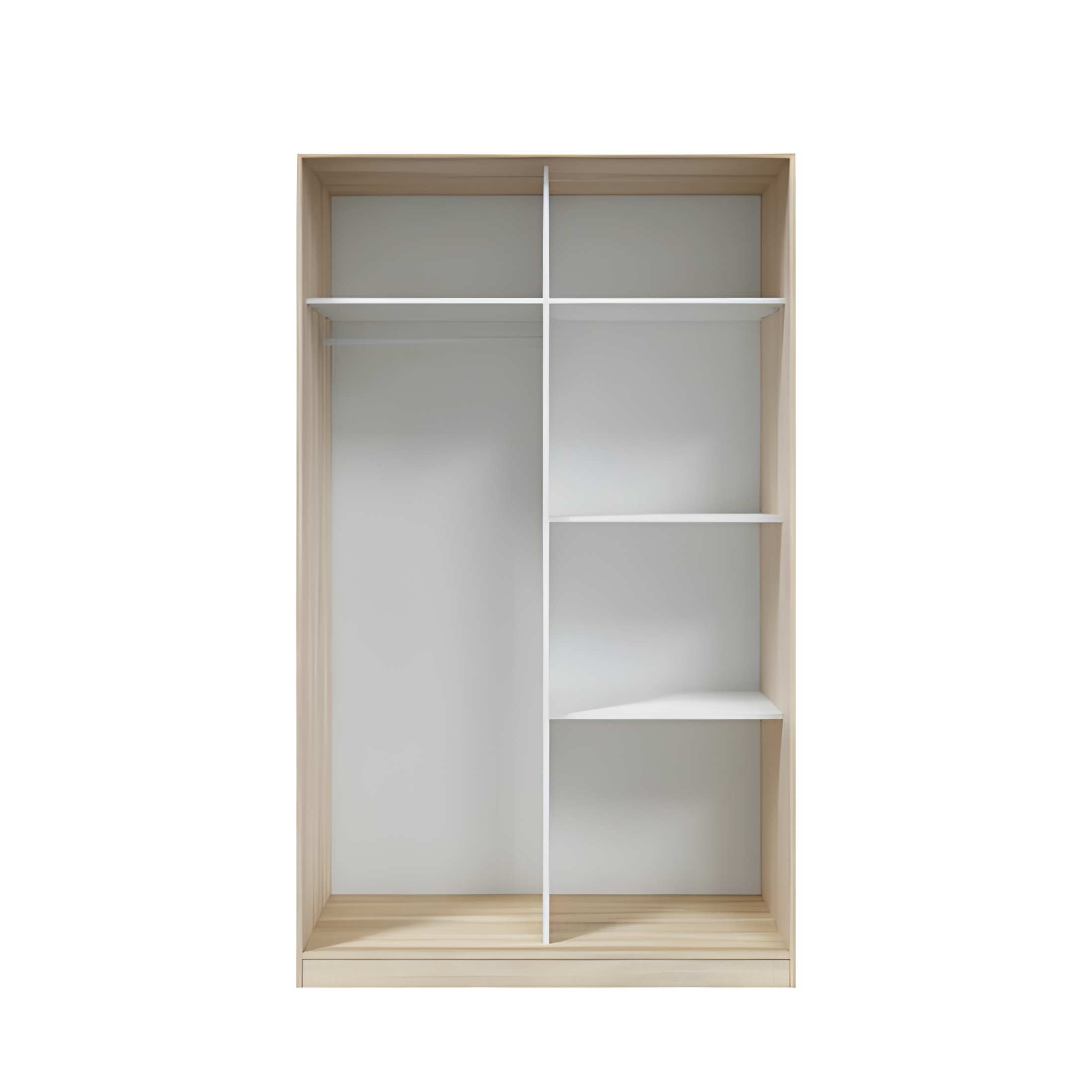 "Pexy" wooden wardrobe with sliding doors, clothes hangers and shelves, 120x50 cm, 200 cm high.
