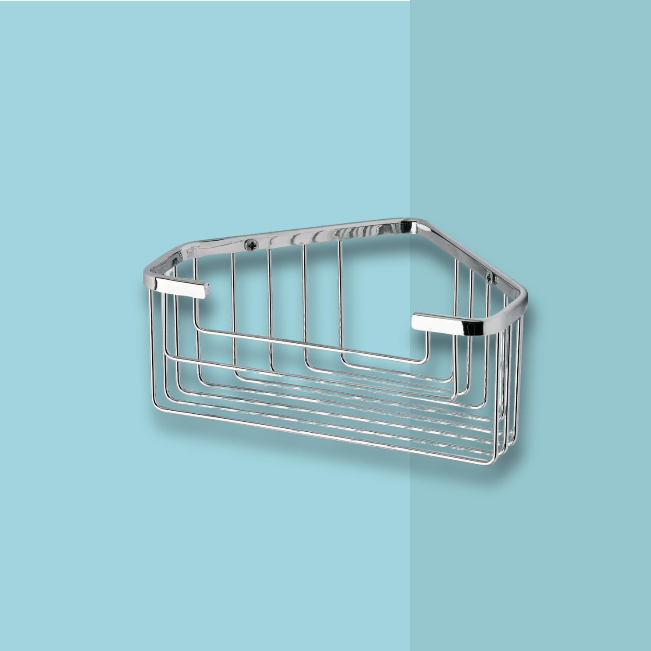 "Camille" corner shower soap dish in stainless steel wire