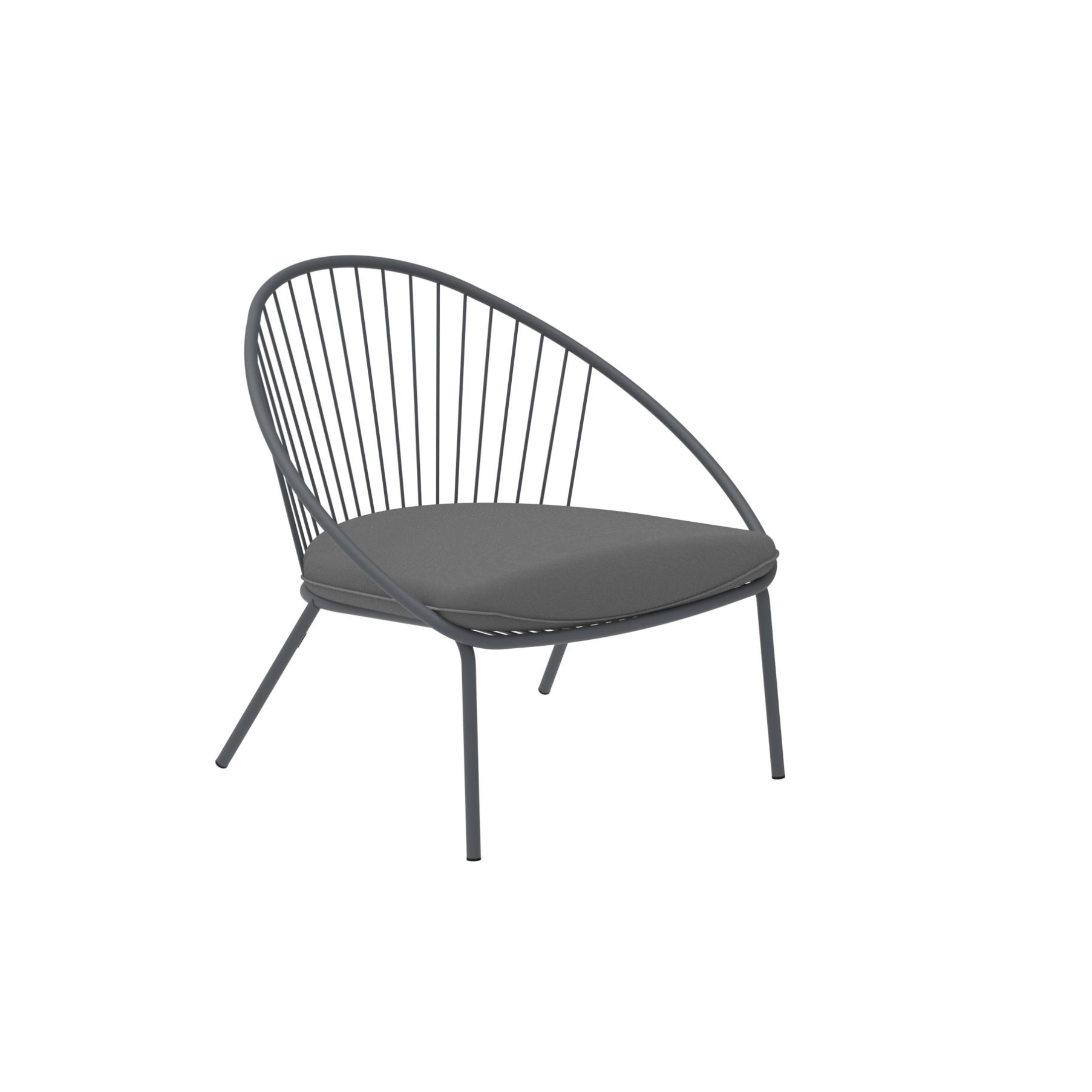 "Aria" low metal garden armchair, stackable lounge chair, 82x86 cm, 87 cm high