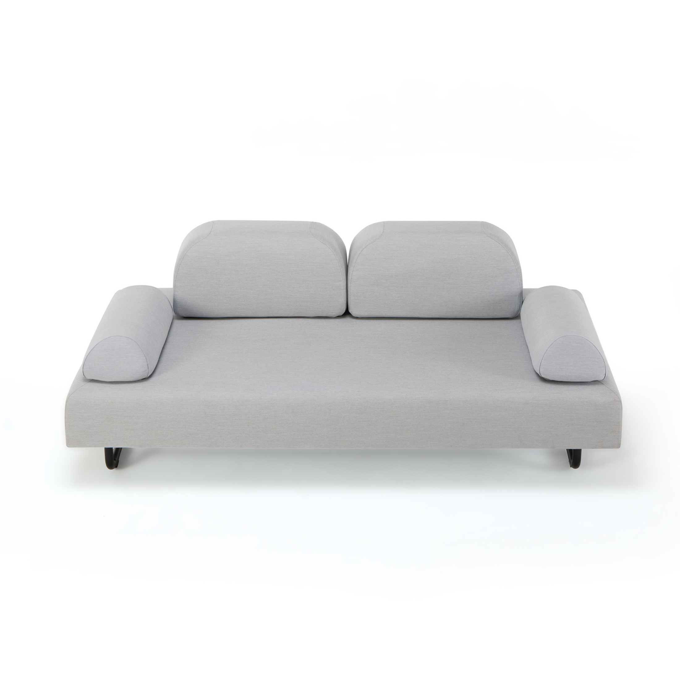 "Santa Fe" padded triple sofa module in metal for the garden, 190x90 cm, 70 cm high.