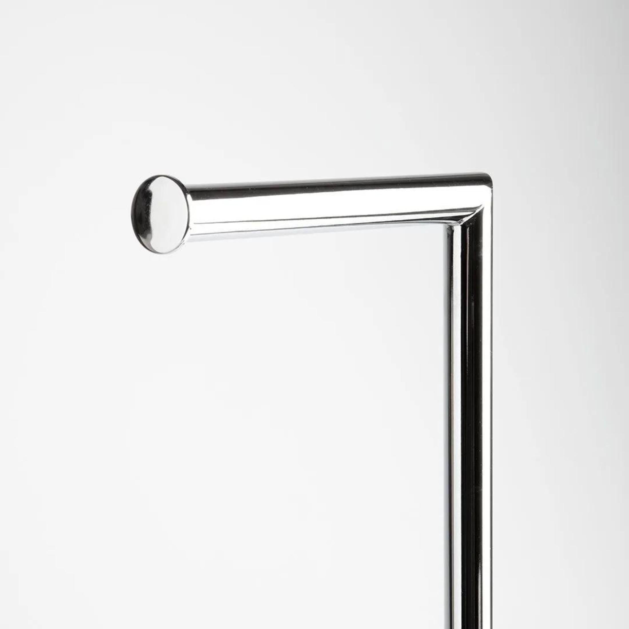 "Saskia" free-standing toilet paper holder and toilet brush holder in polished chrome steel