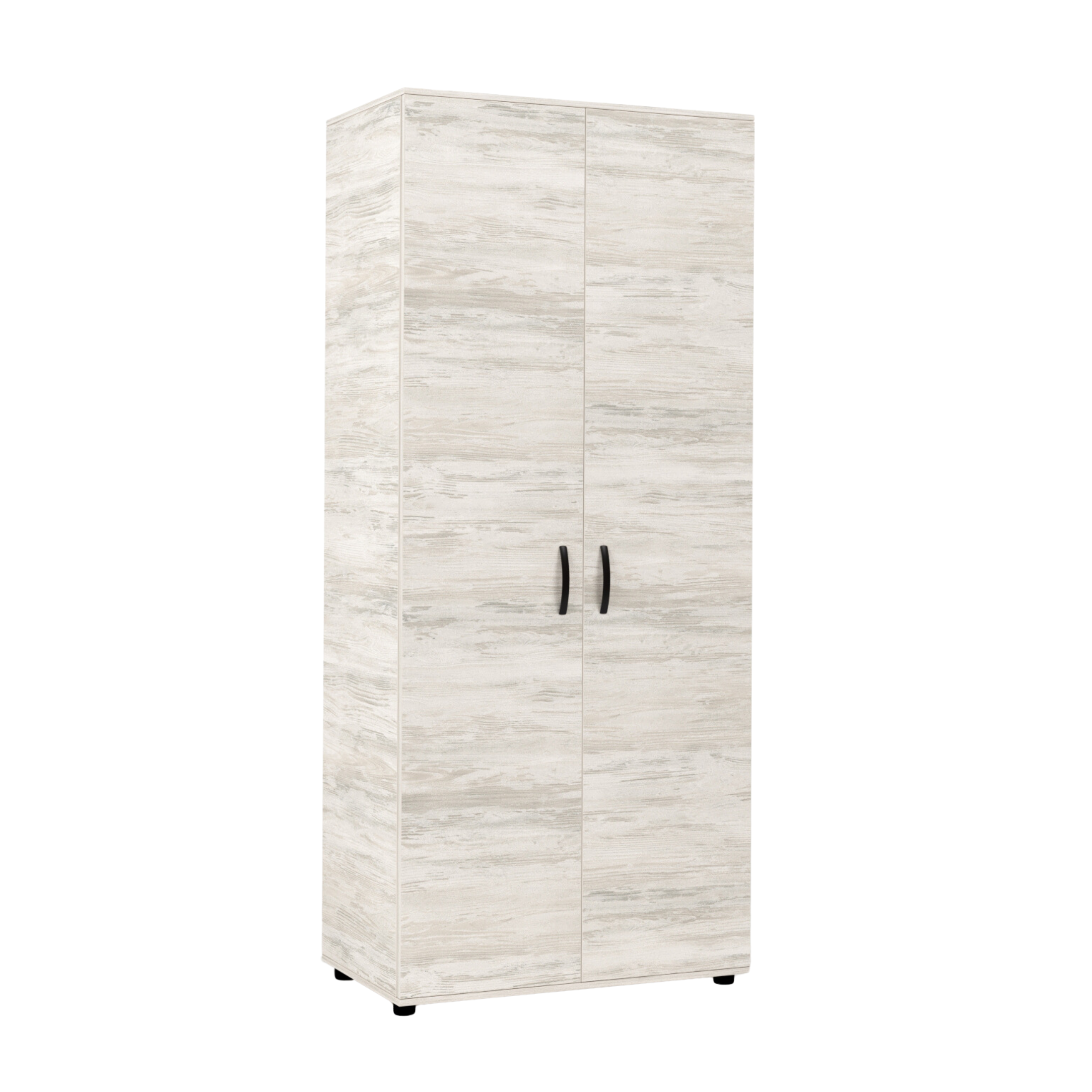 "Cleide" wooden wardrobe with 2 doors and 3 shelves, 80x52 cm, 205 cm high.