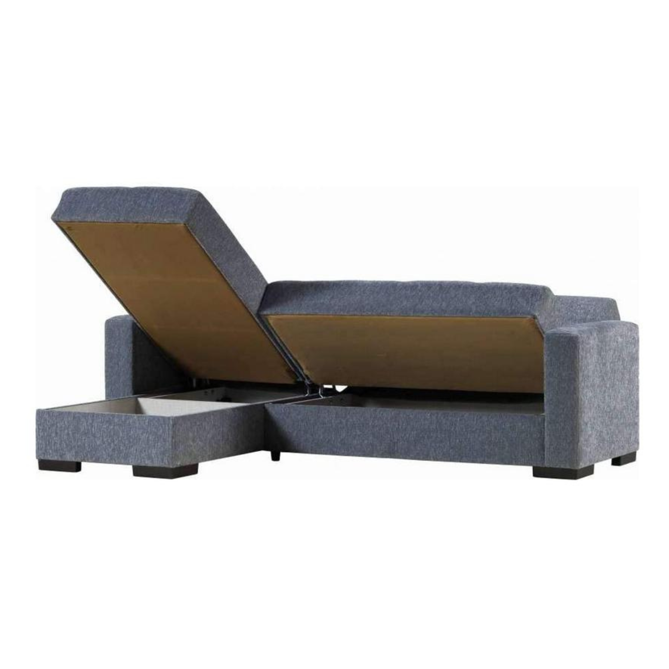 "Karida" sofa bed with reversible meridienne and storage compartment cm 227x74/175 77h
