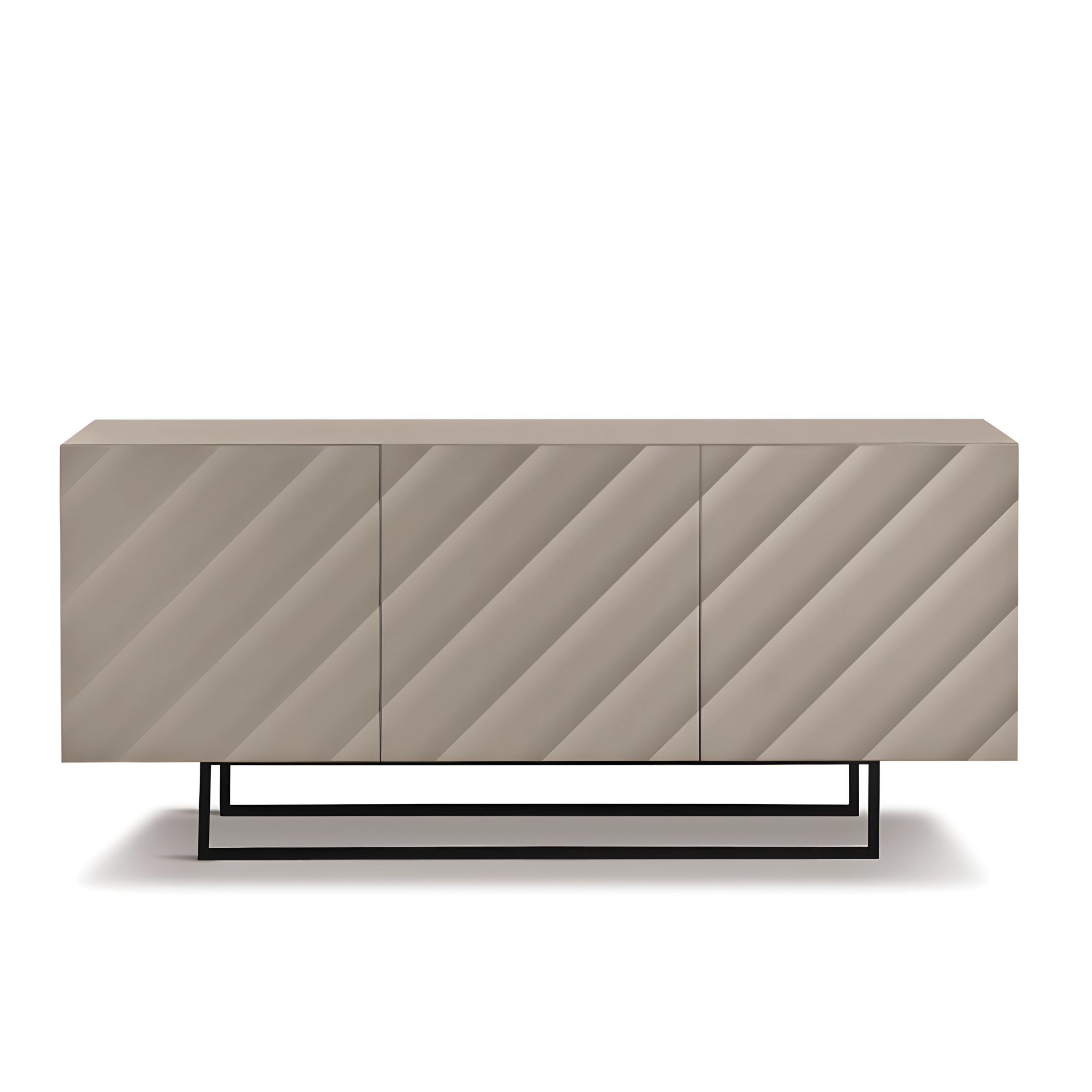 Assembled modern 3-door sideboard "Antares" in wood, 180x50 cm, h80 cm