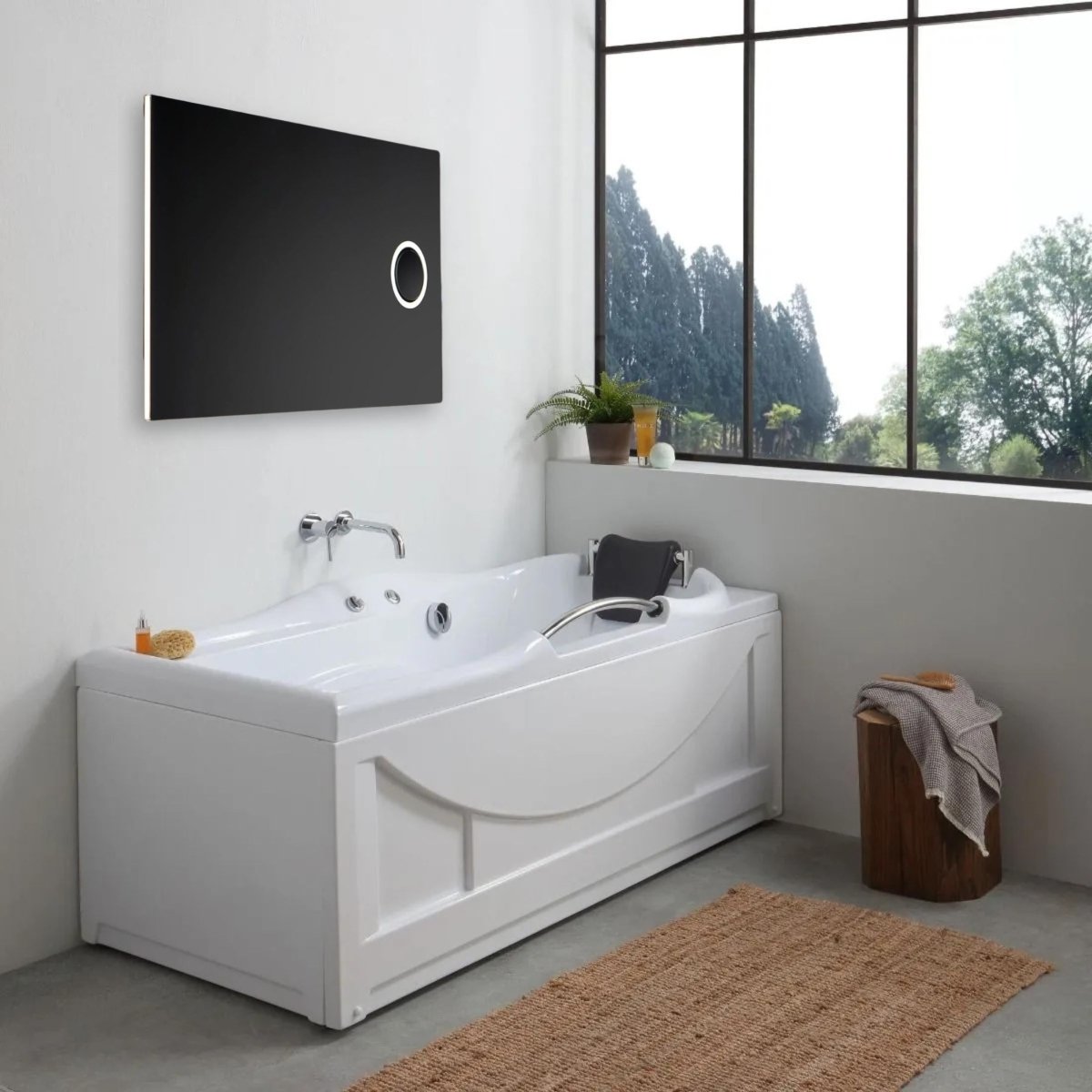 Specchio a led rettangolare "Corvallis" con ingranditore retroilluminato cm 120x70 - MondoViro