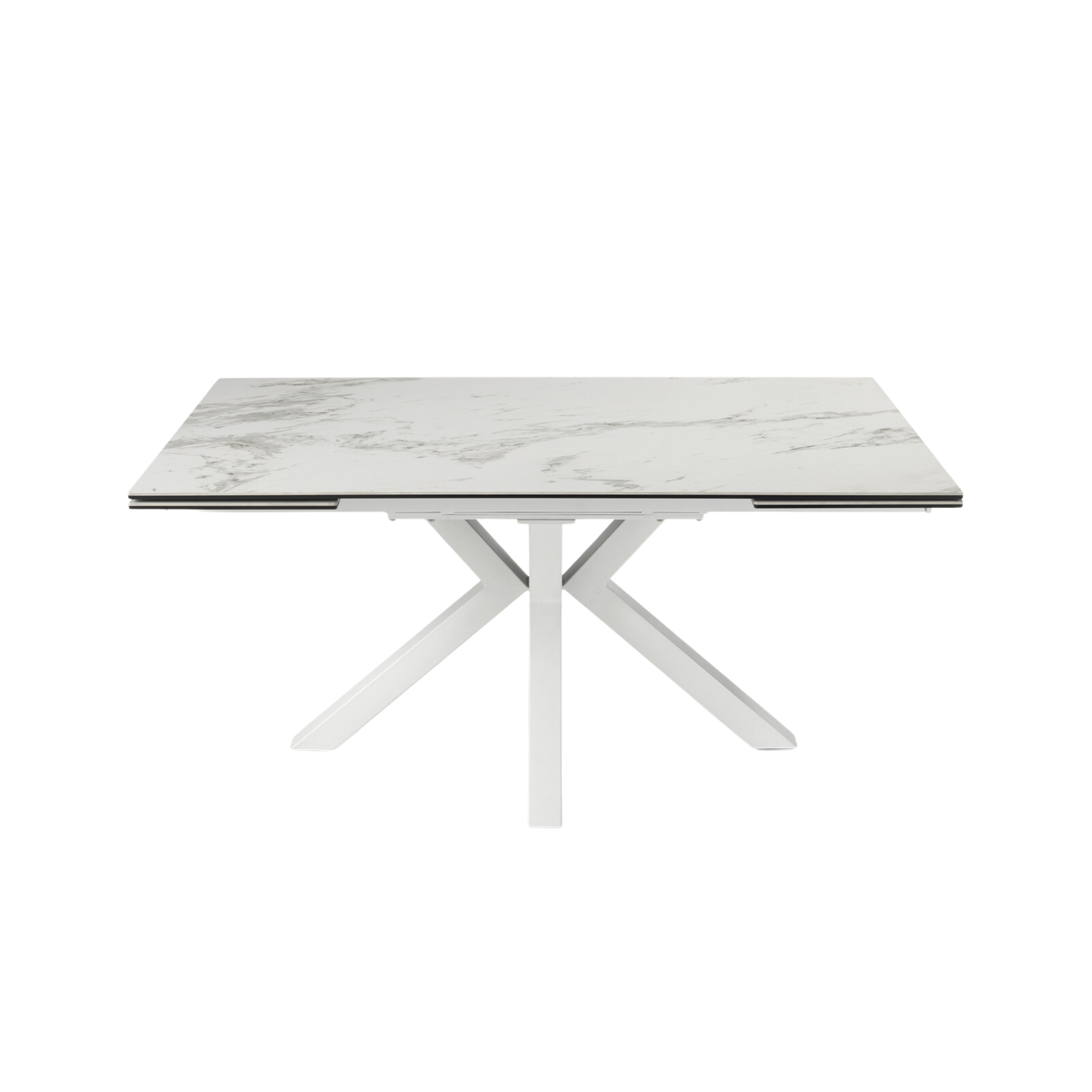 Modern extendable table "Artik" with metal base, seats up to 10 people.