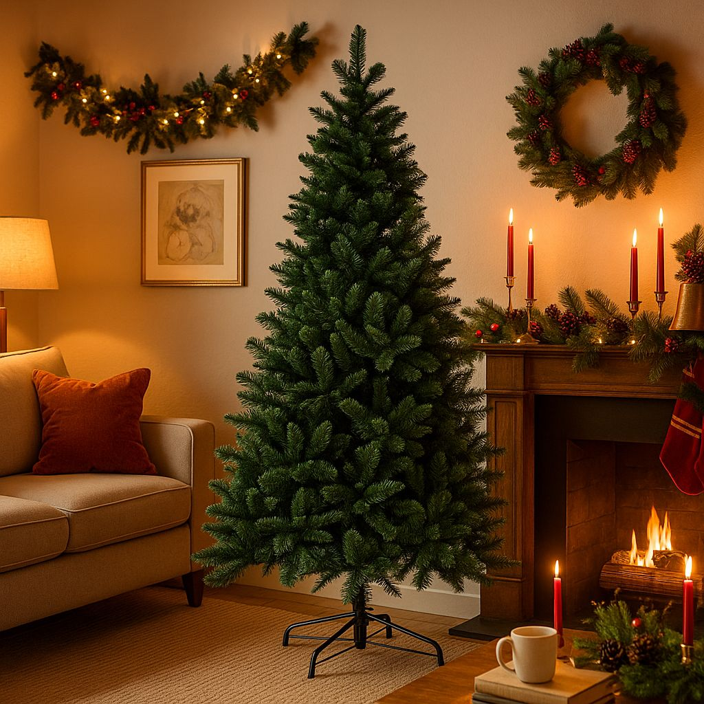 Slim "Zefiro" Christmas tree made of high-quality PVC with a realistic effect