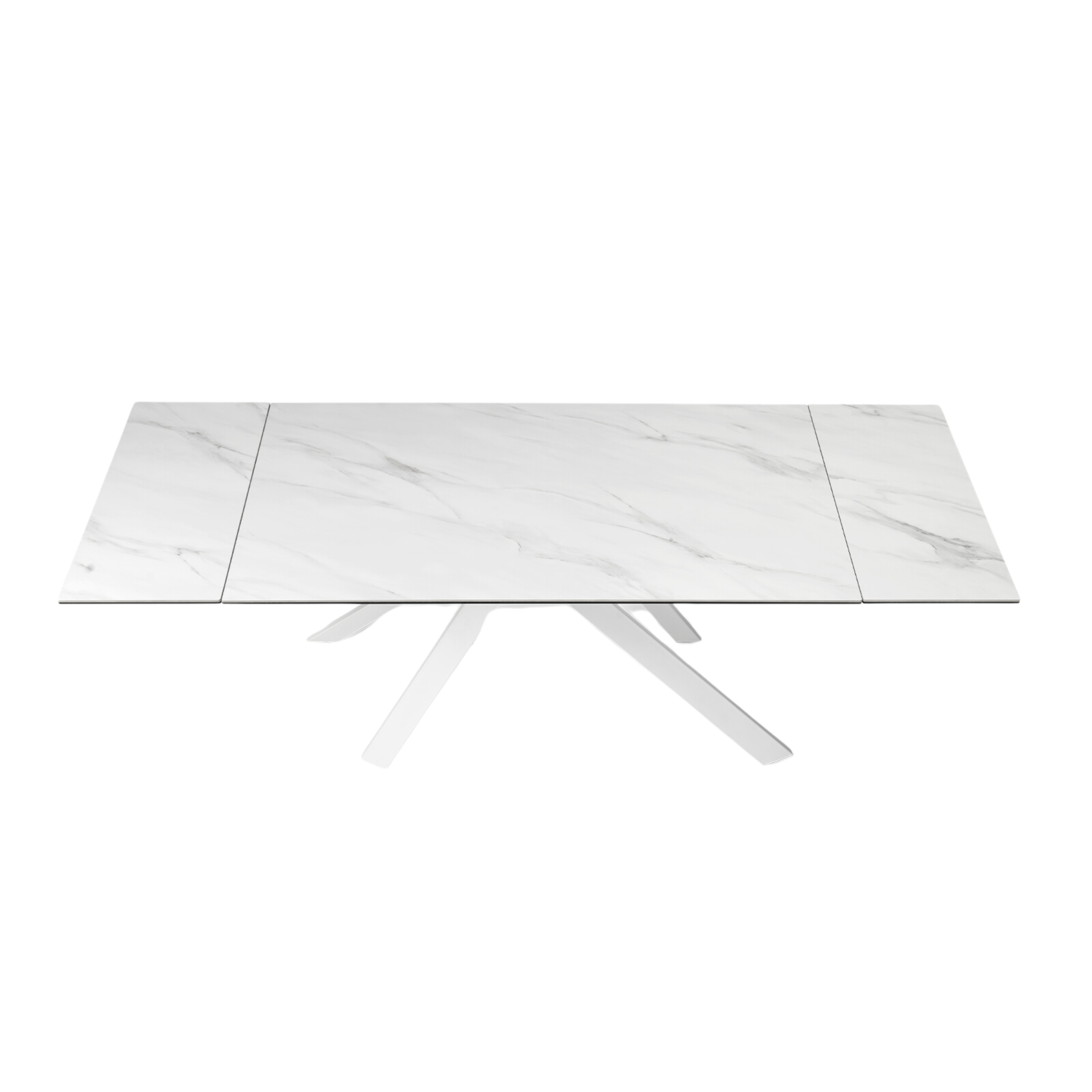 "Caio" modern extendable dining table with porcelain stoneware top