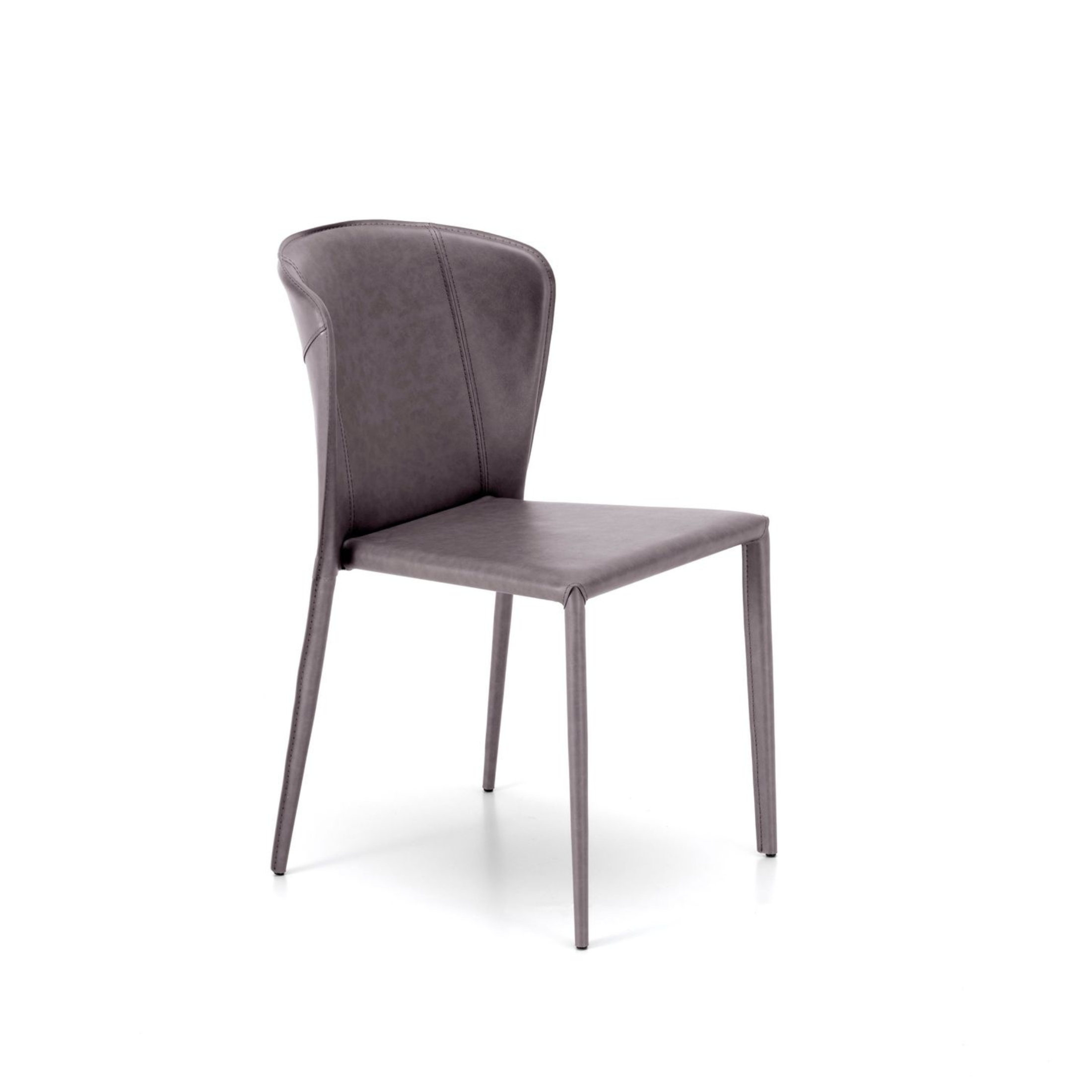 Set of modern "Glicine" faux leather chairs for the living room, elegant, 56x49 cm, 82 cm high.