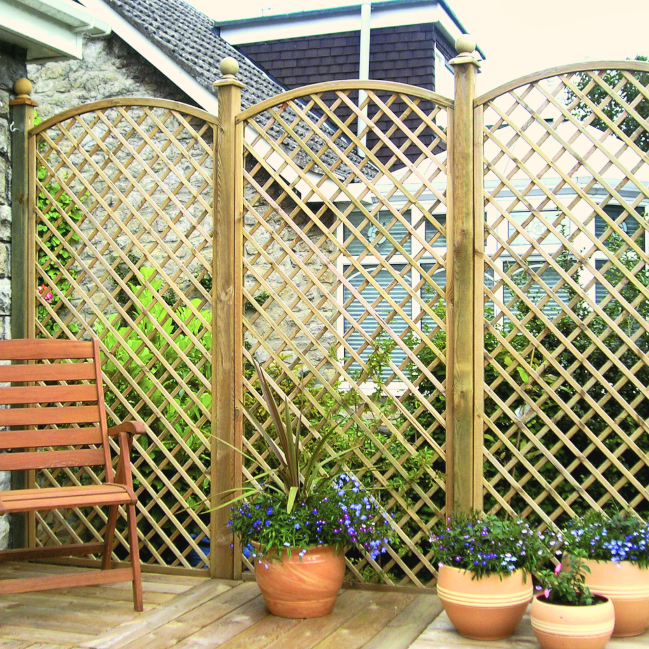 90x180 cm arched impregnated wooden grill panel