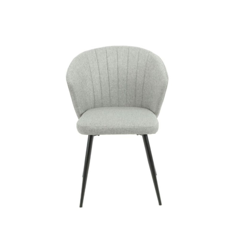 Set of "Krid" dining chairs upholstered in fabric with black metal legs, 44x41 cm, 82h