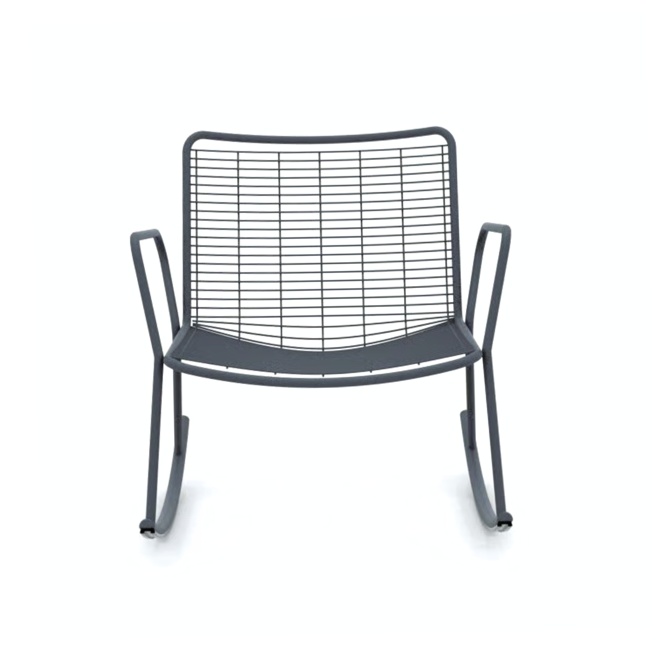 Modern rocking chair in painted metal "Roma" for garden, 72x82 cm, 78h