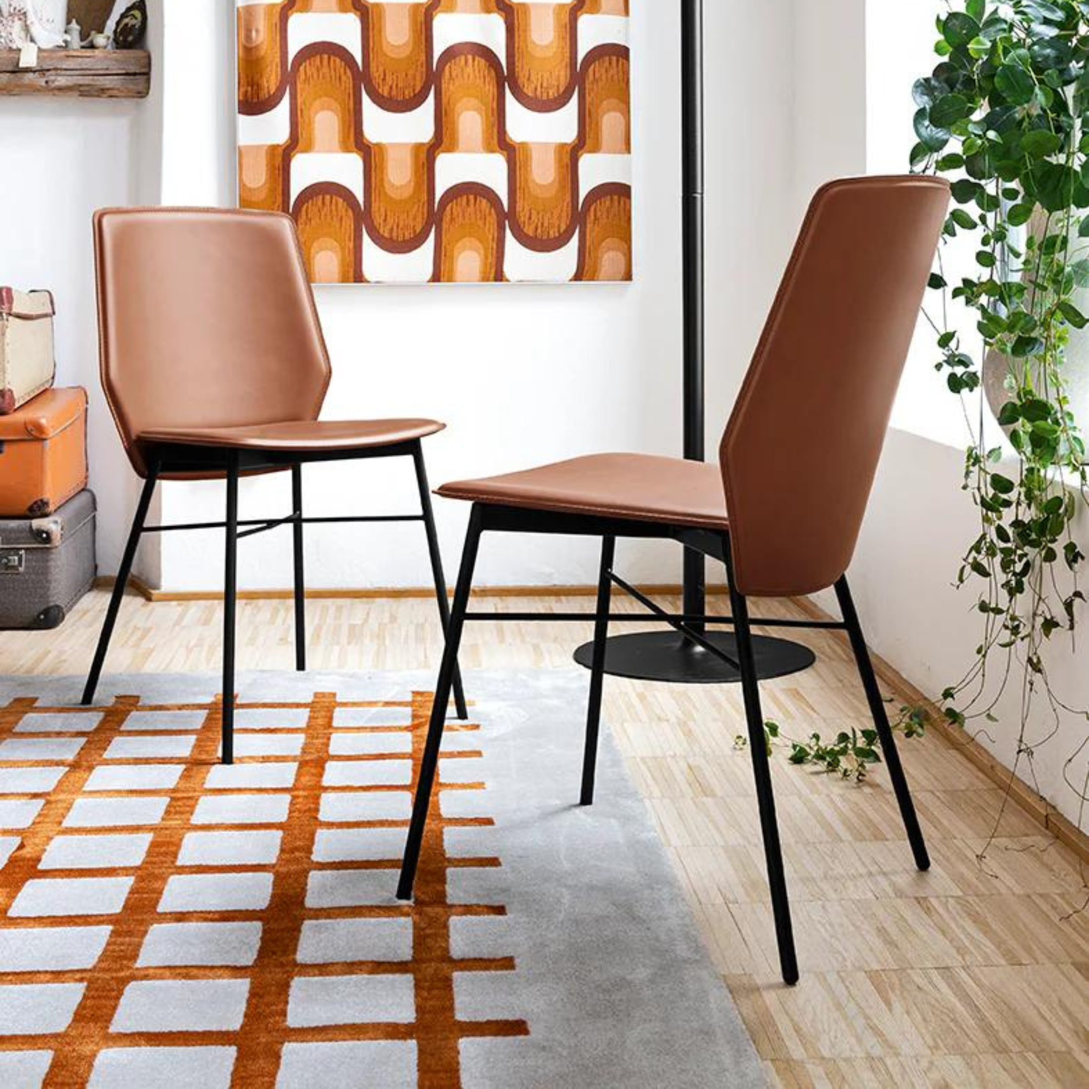 Set of modern living room chairs "Sibilla" with metal frame cm 45x56 83h