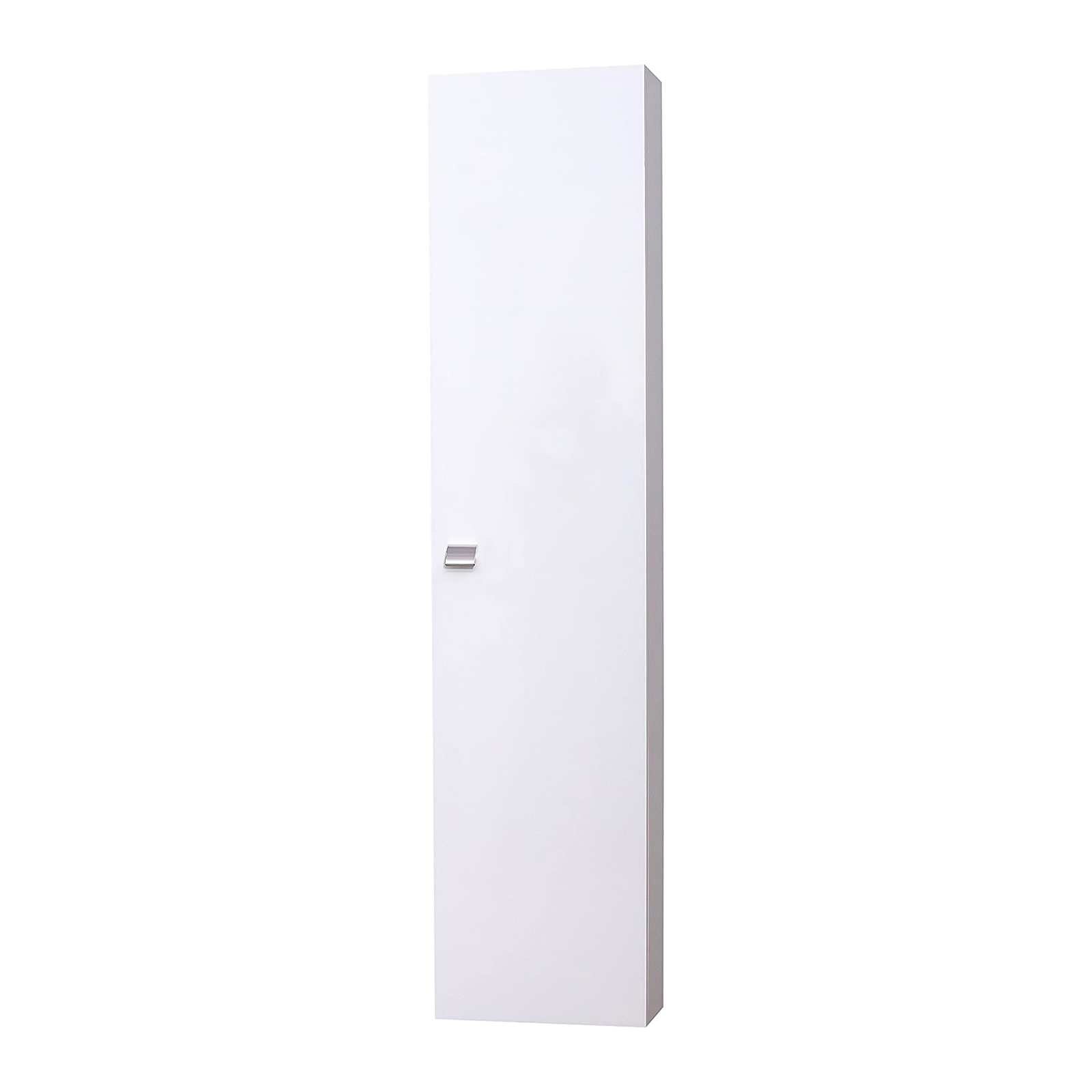 "Emma" suspended bathroom column unit with 1 door in white lacquered chipboard, 32x16 cm, 140 cm high
