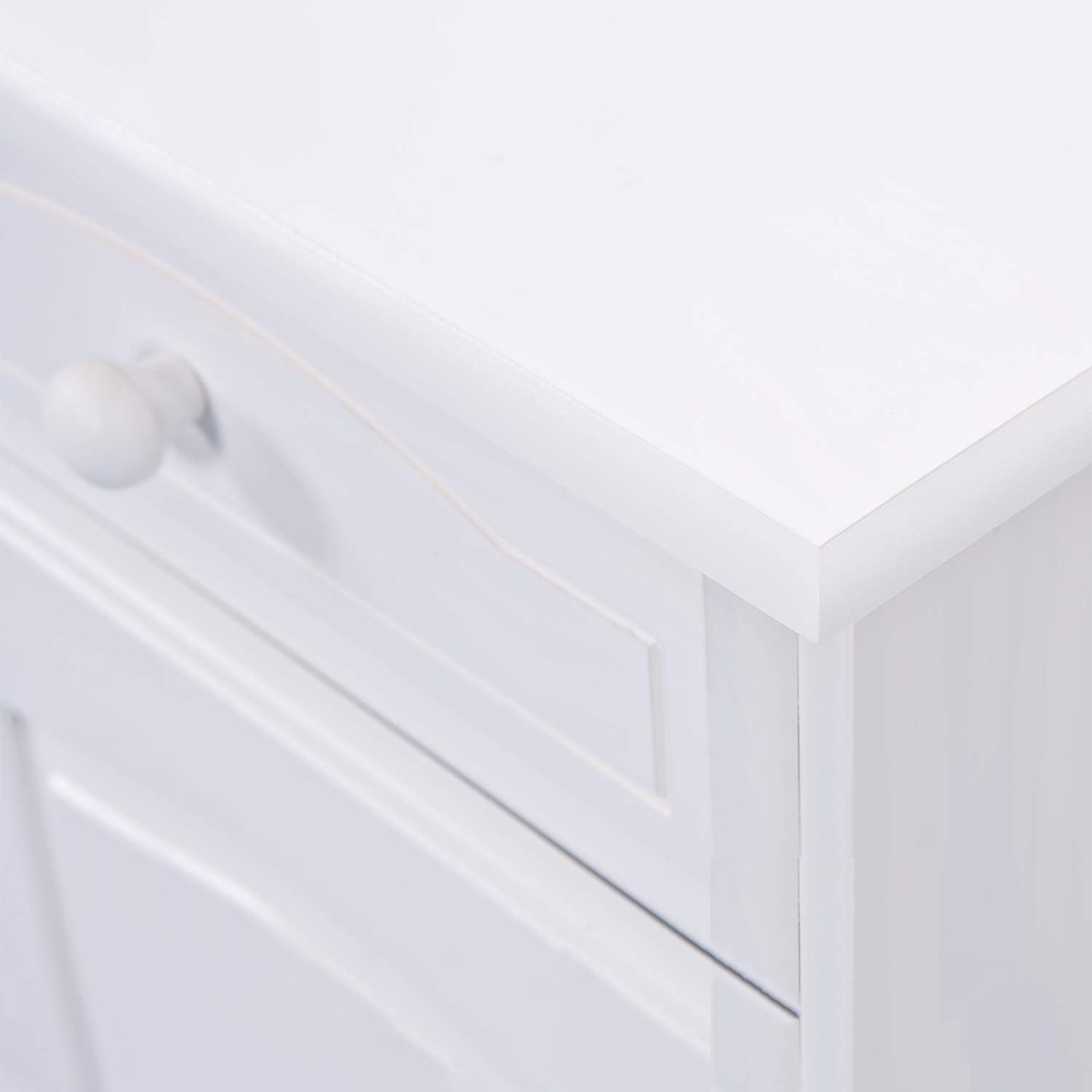 "Valencia" sideboard in solid white grained wood with open compartment h 198 cm