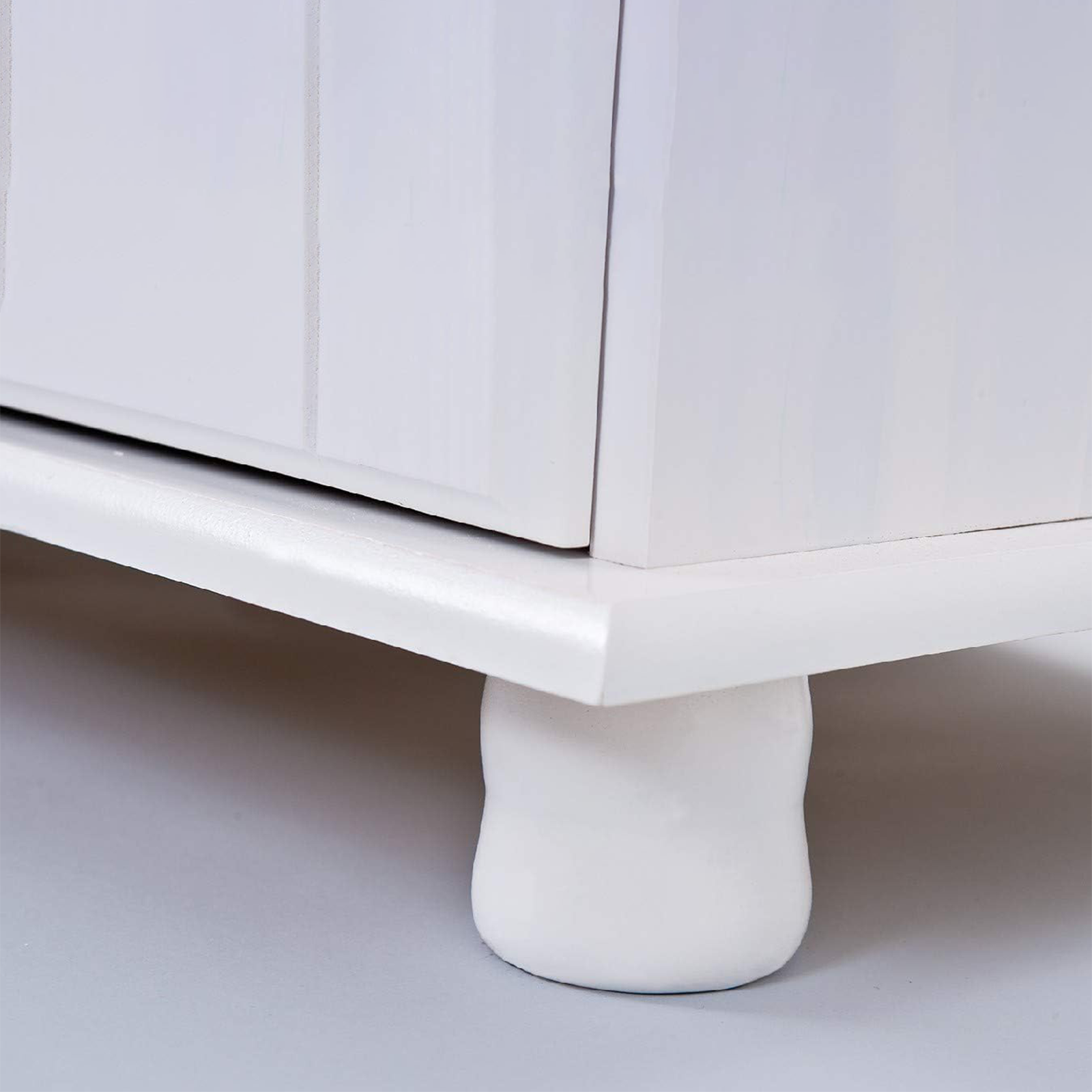 "Valencia" sideboard in solid white grained wood with open compartment h 198 cm