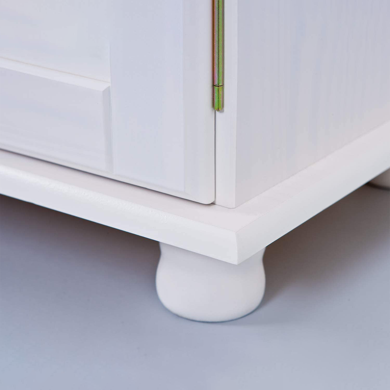 "Valencia" sideboard in solid white grained wood with open compartment h 198 cm